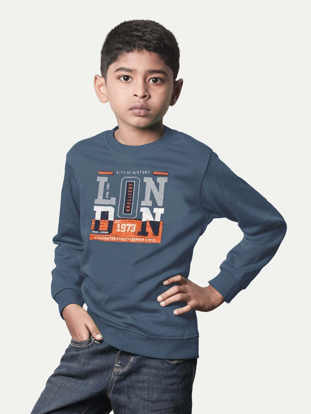 Radprix Teen Boys Dark blue Graphic Printed Sweatshirt