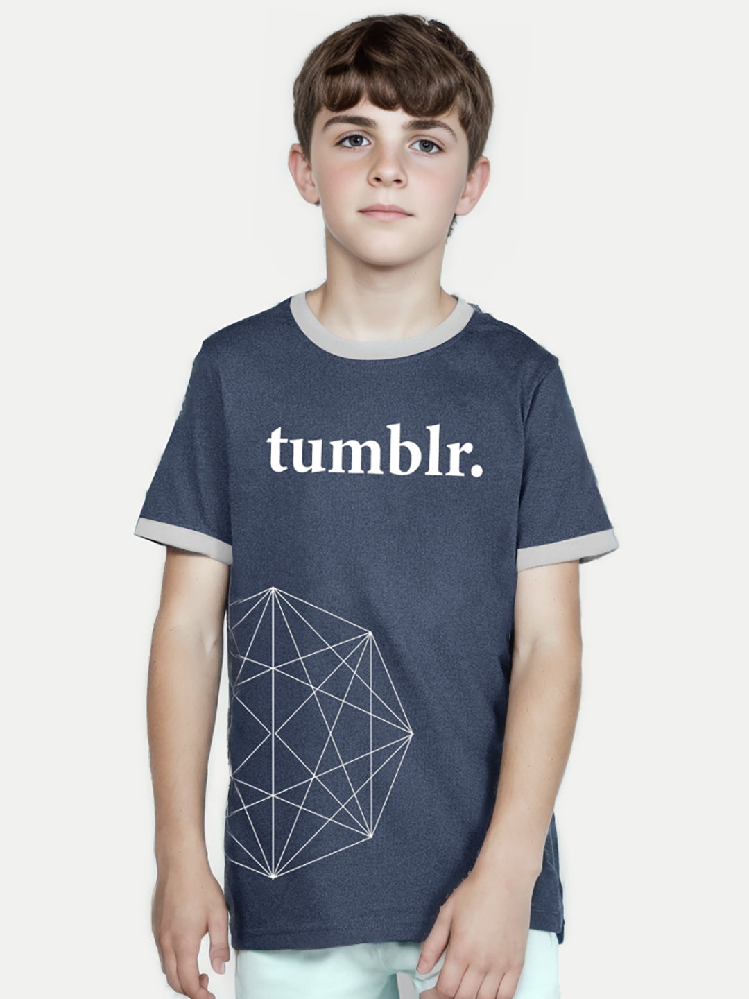 Radprix Teen Boys Dark blue Printed Ringer T-Shirt