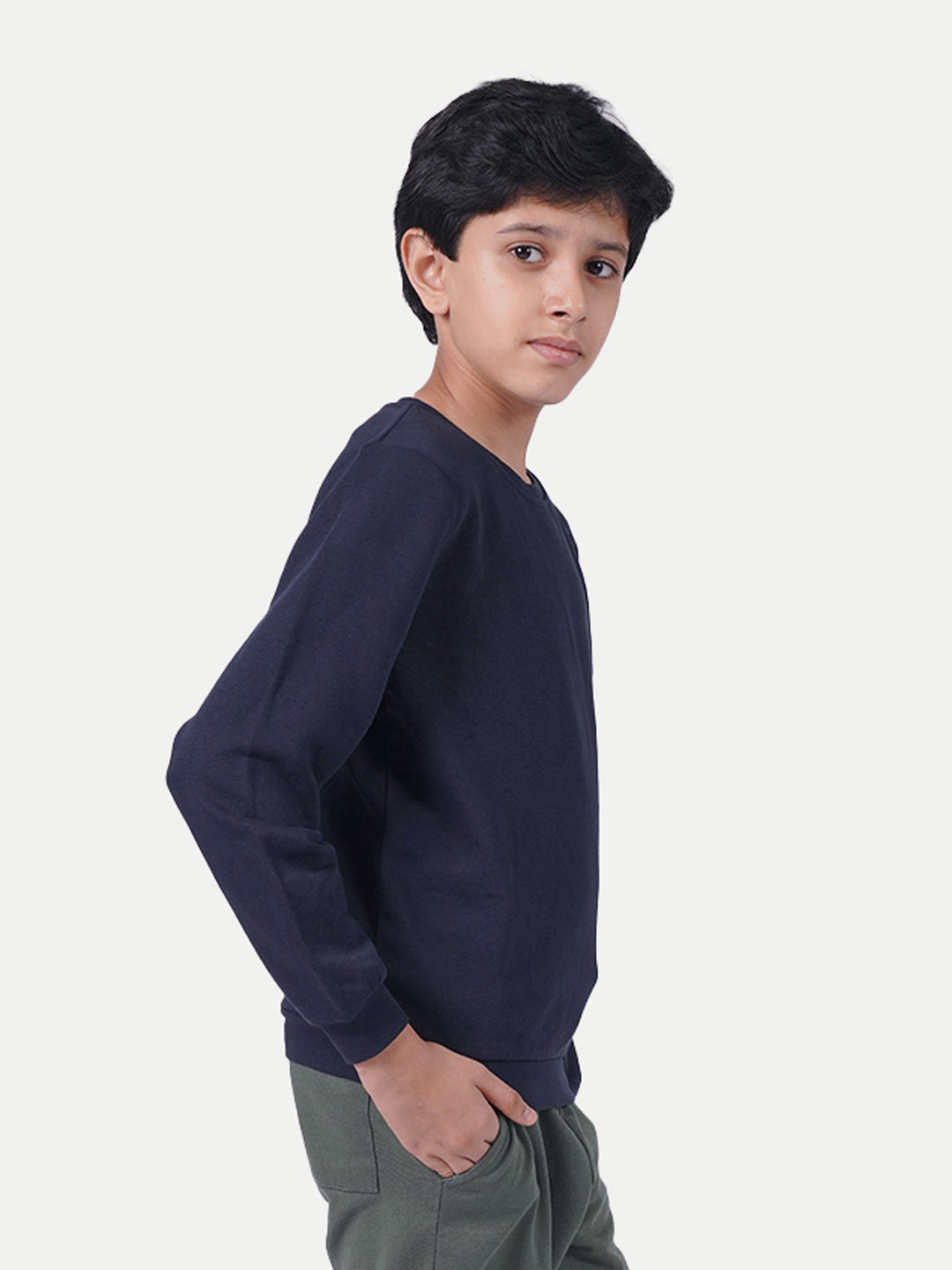 Radprix Teen Boy Basic Black Sweatshirt