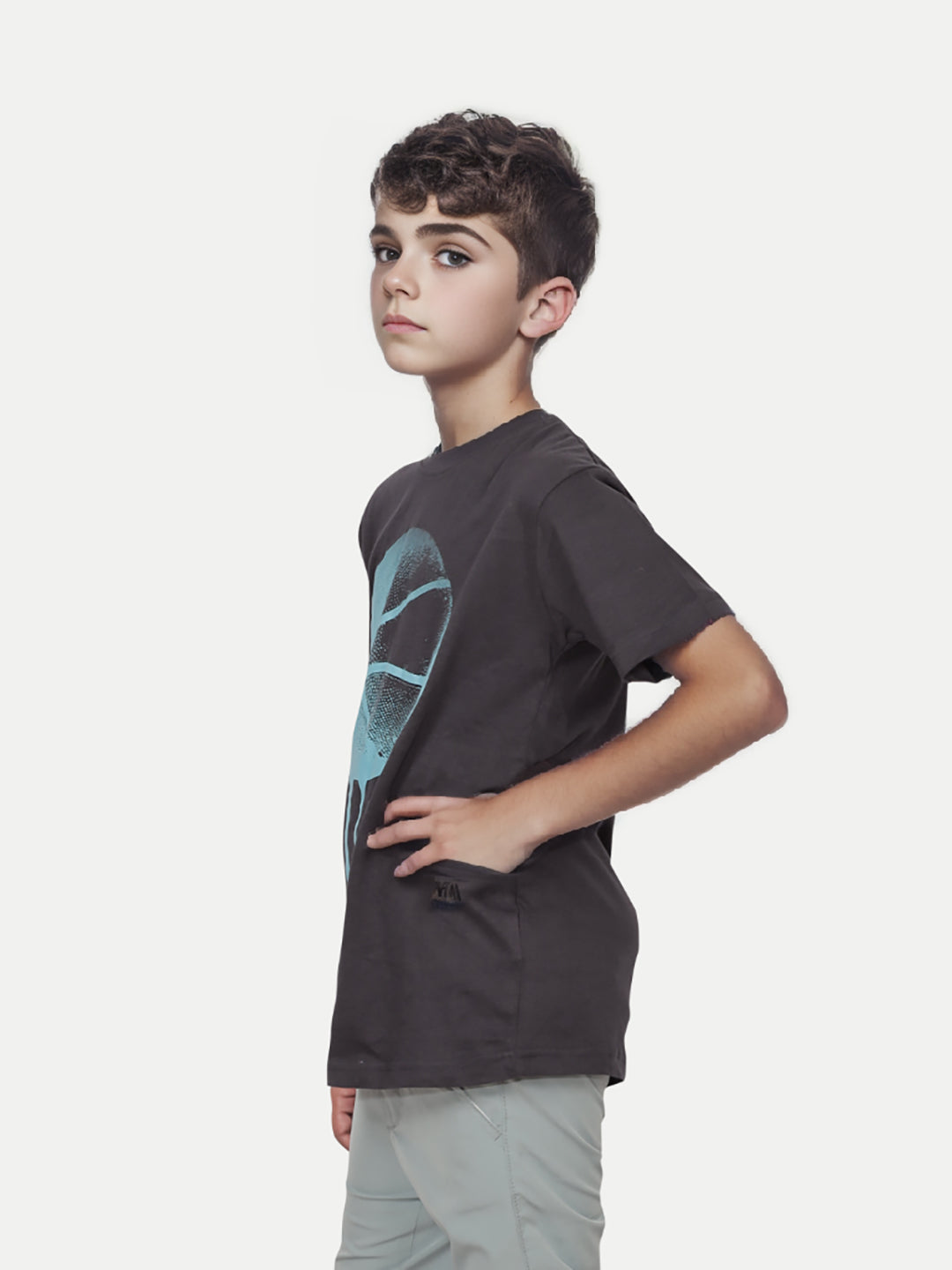 Radprix Teen Boys Black Graphic Printed T-Shirt