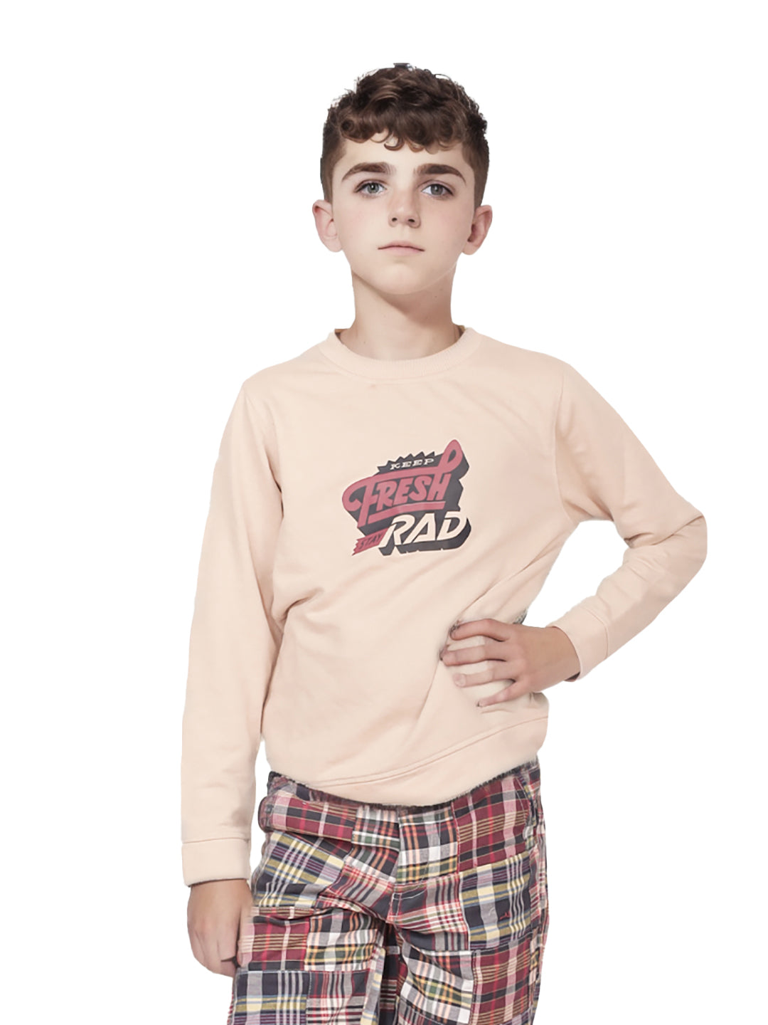 Radprix Teen Boys Beige graphic printed Sweatshirt