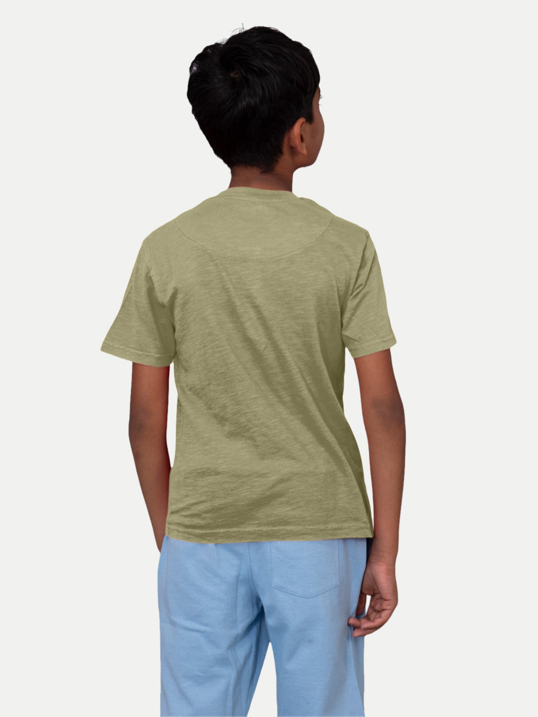 Radprix Boys Garment dye knit Green Cotton Polo T-shirts