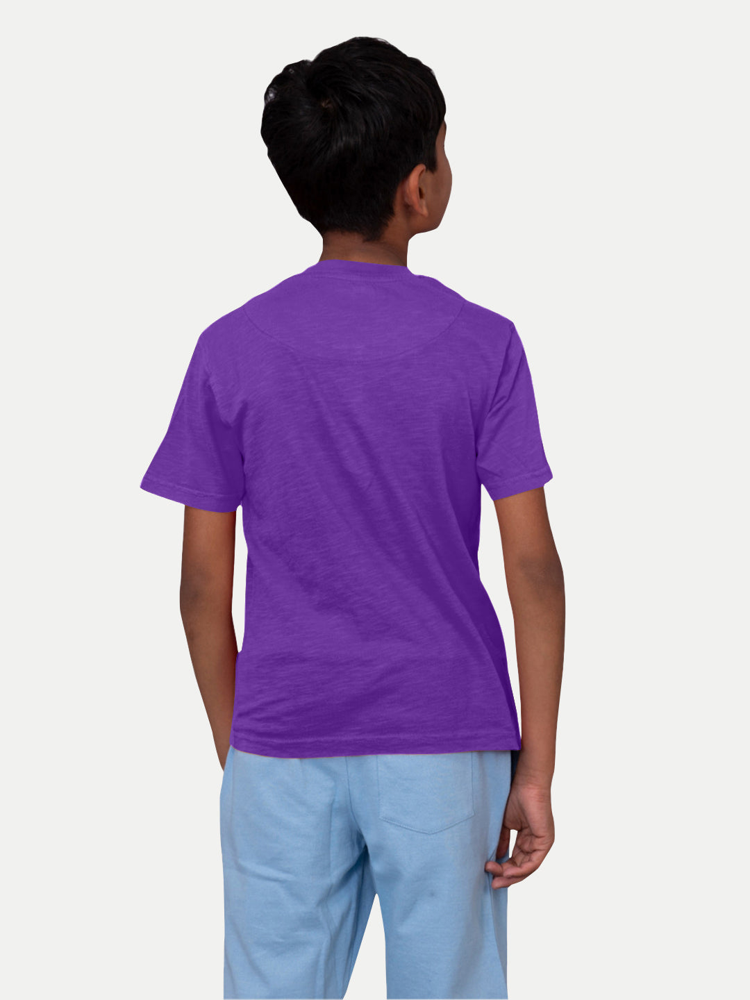 Radprix Boys Garment dye knit Purple Cotton Polo T-shirts