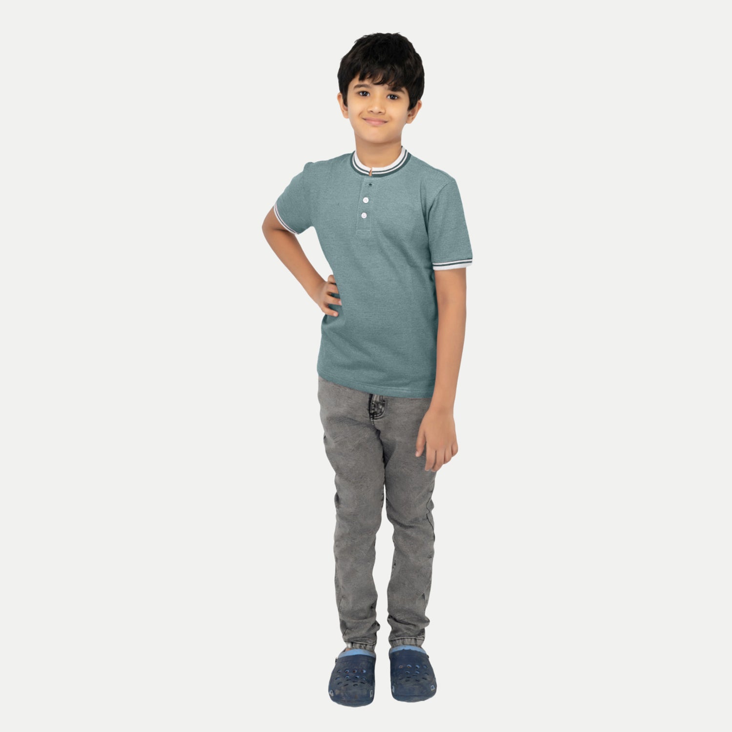 Radprix Teen Boys Mint Green Contrast Melange T-shirt