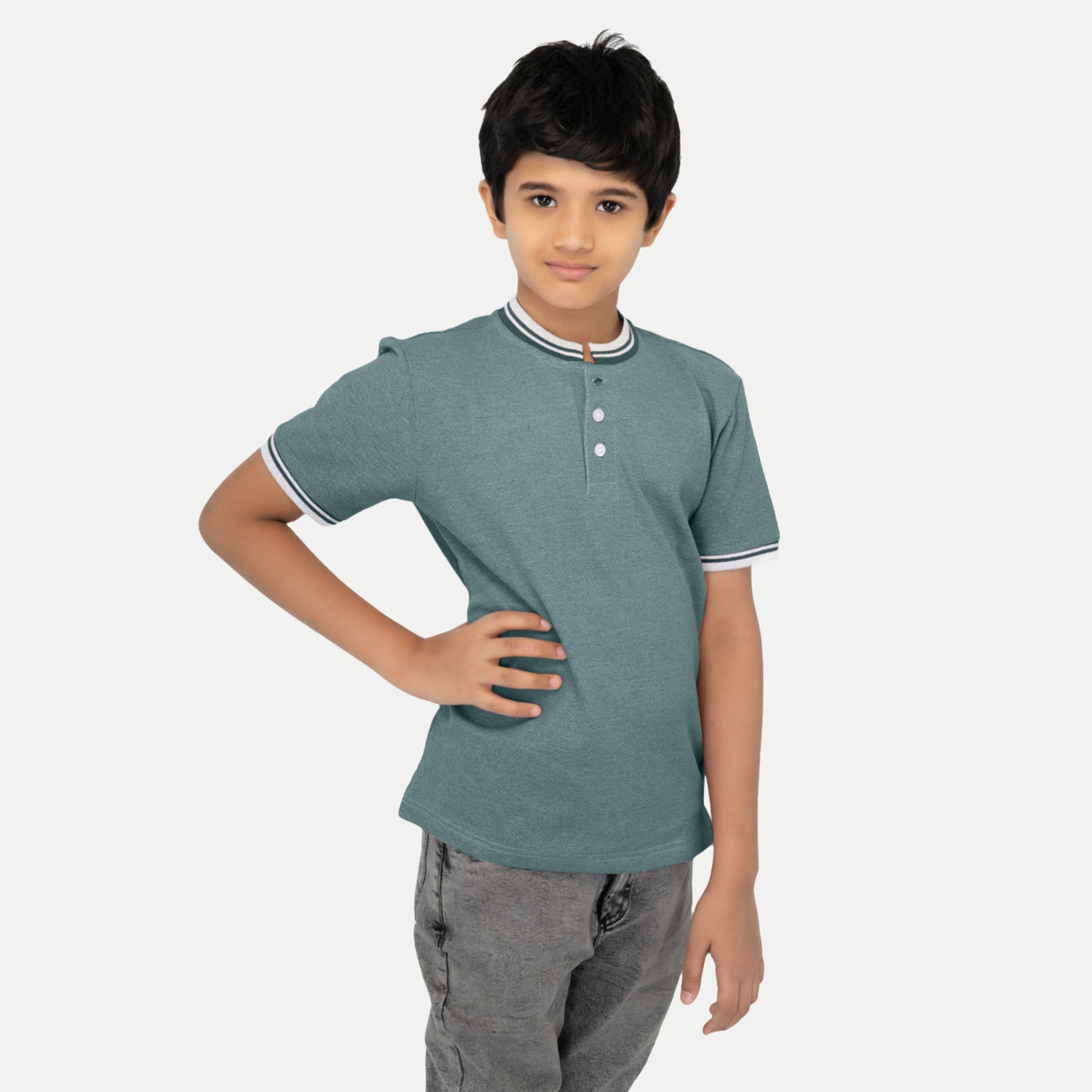 Radprix Teen Boys Mint Green Contrast Melange T-shirt