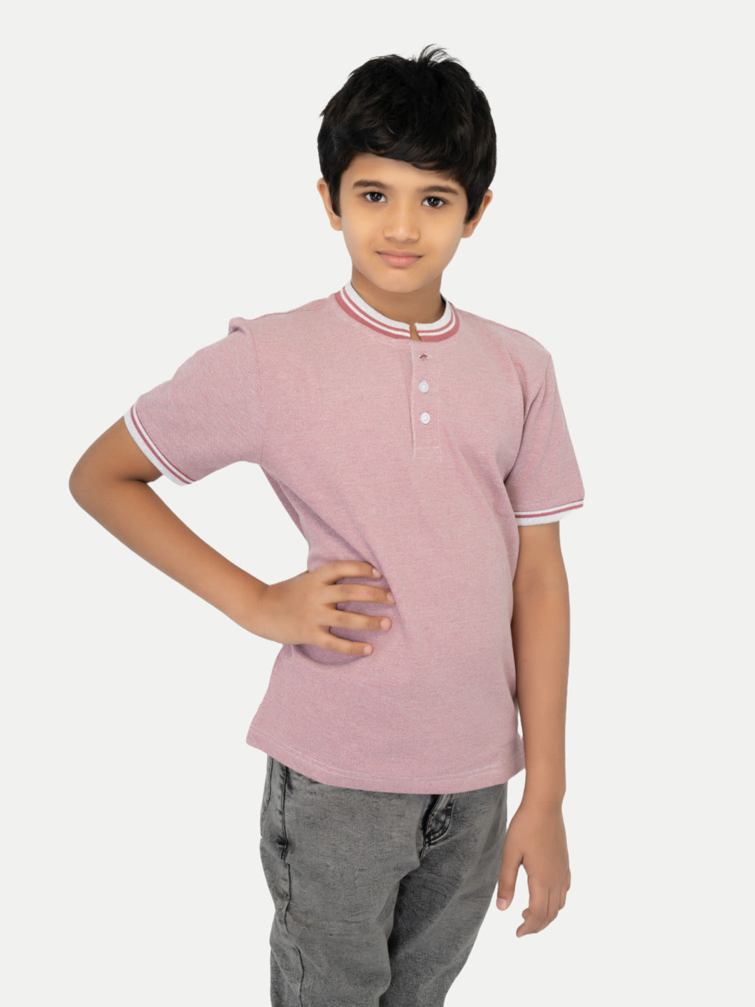 Radprix Teen Boys Onion Red Contrast Melange T-shirt