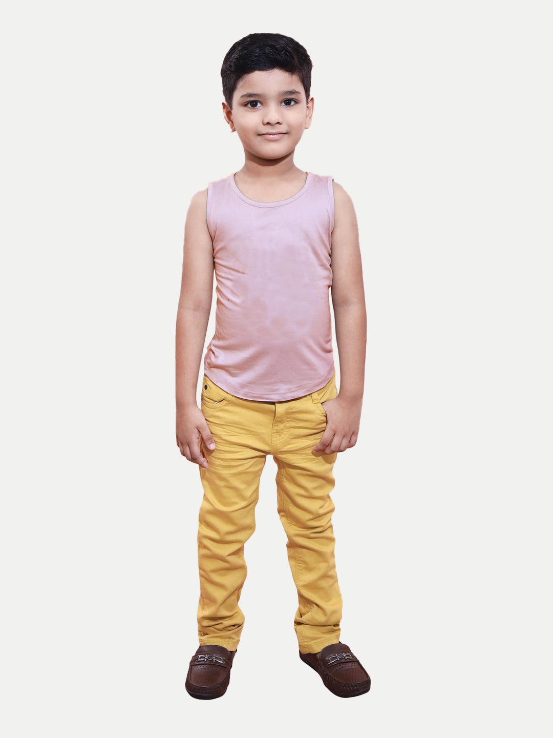 Radprix Teen Boys Pink Solid Tank Top