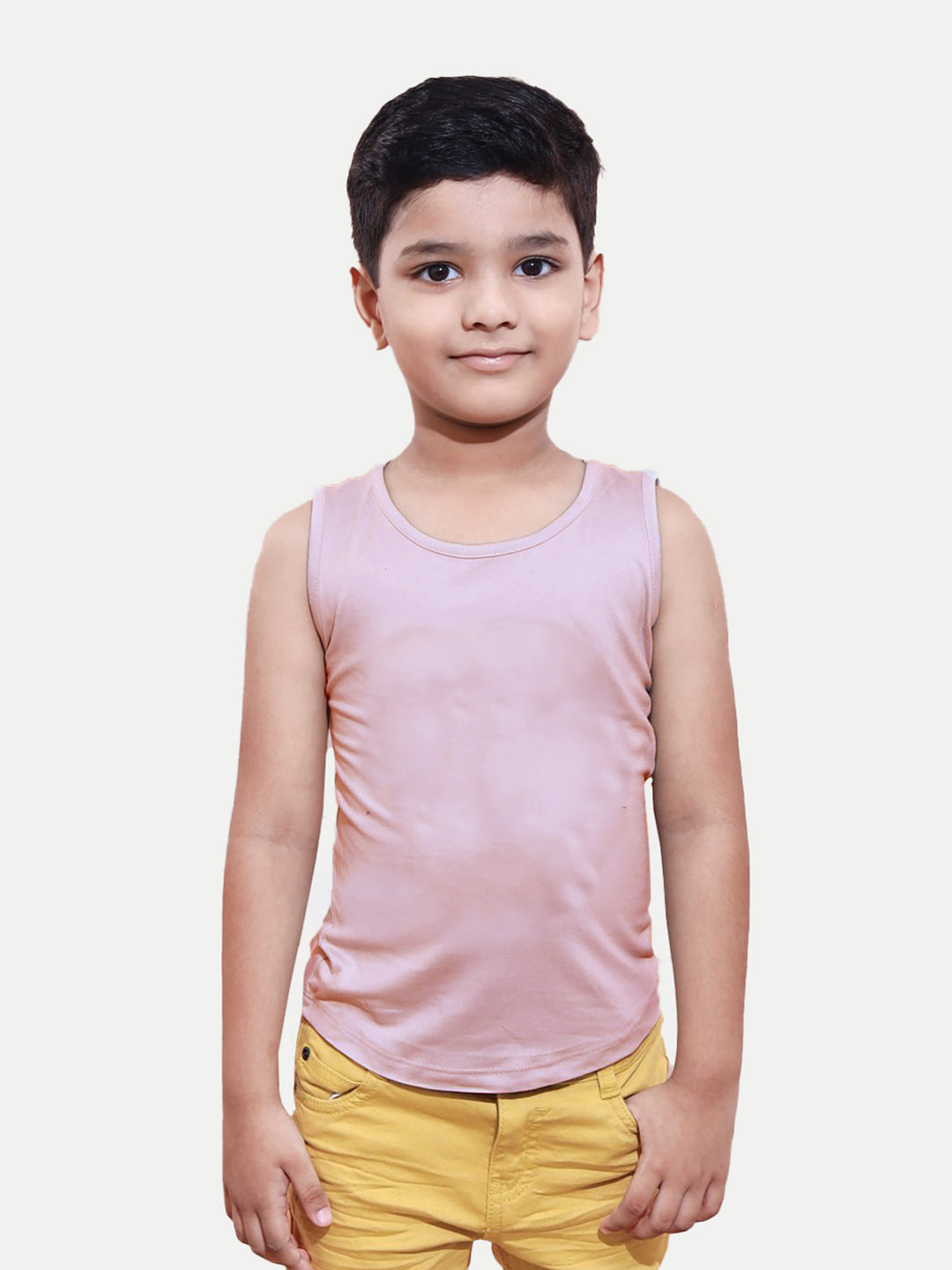 Radprix Teen Boys Pink Solid Tank Top