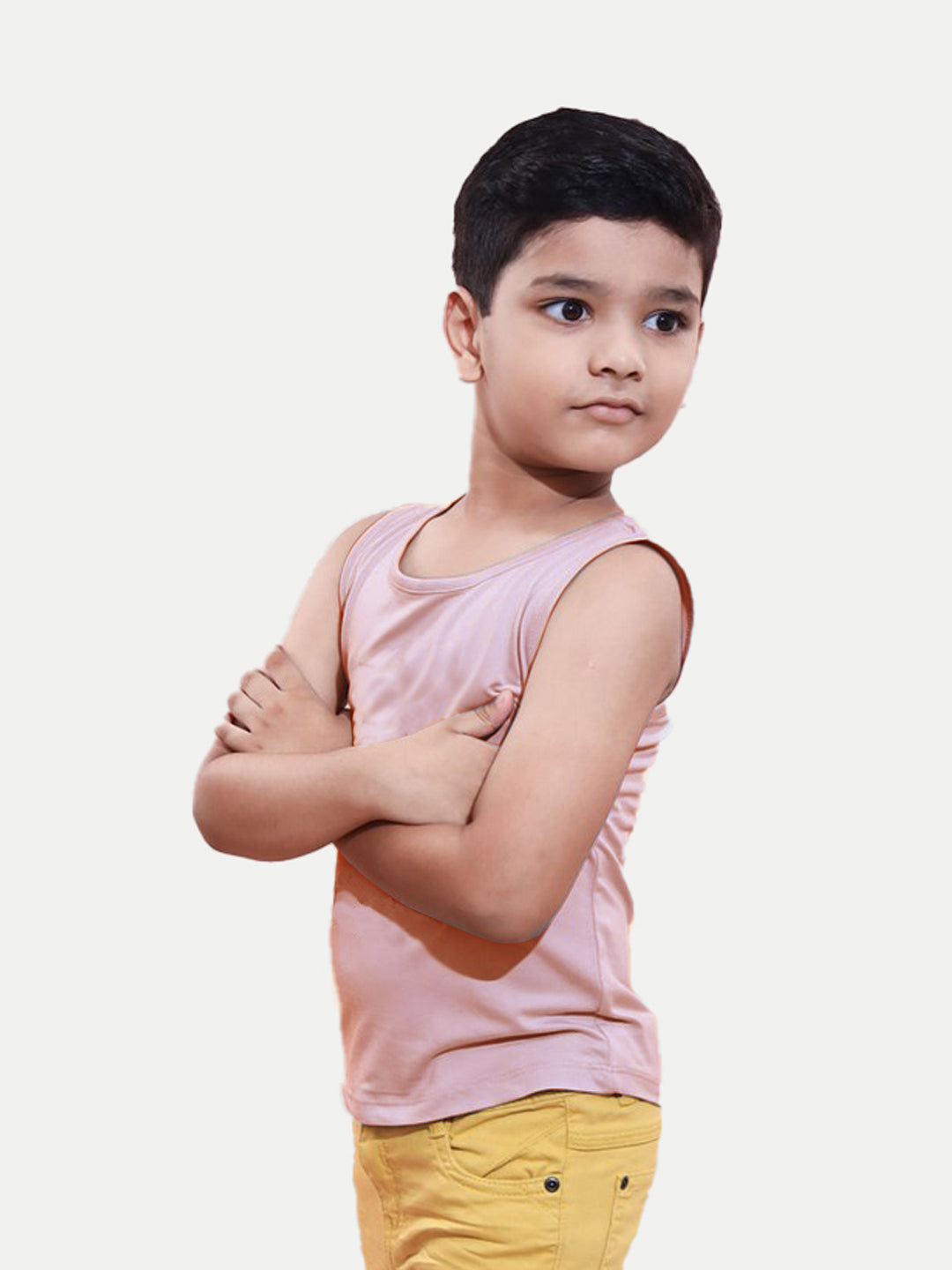 Radprix Teen Boys Pink Solid Tank Top