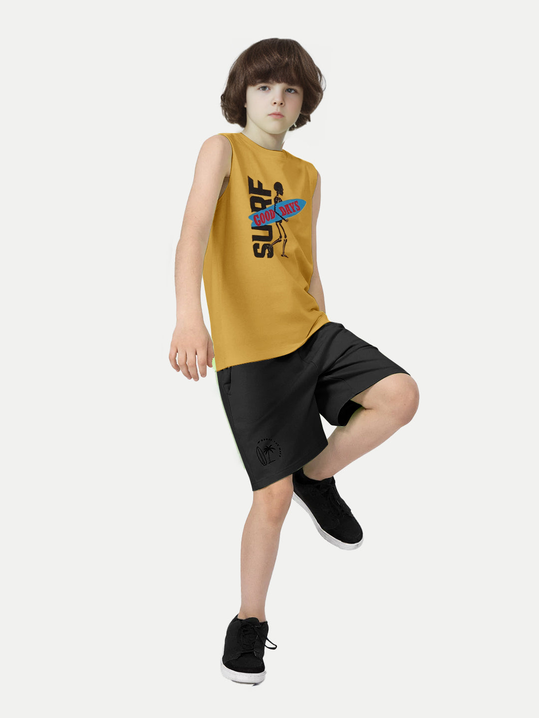 Radprix Teen Boys yellow Graphic Printed Vest