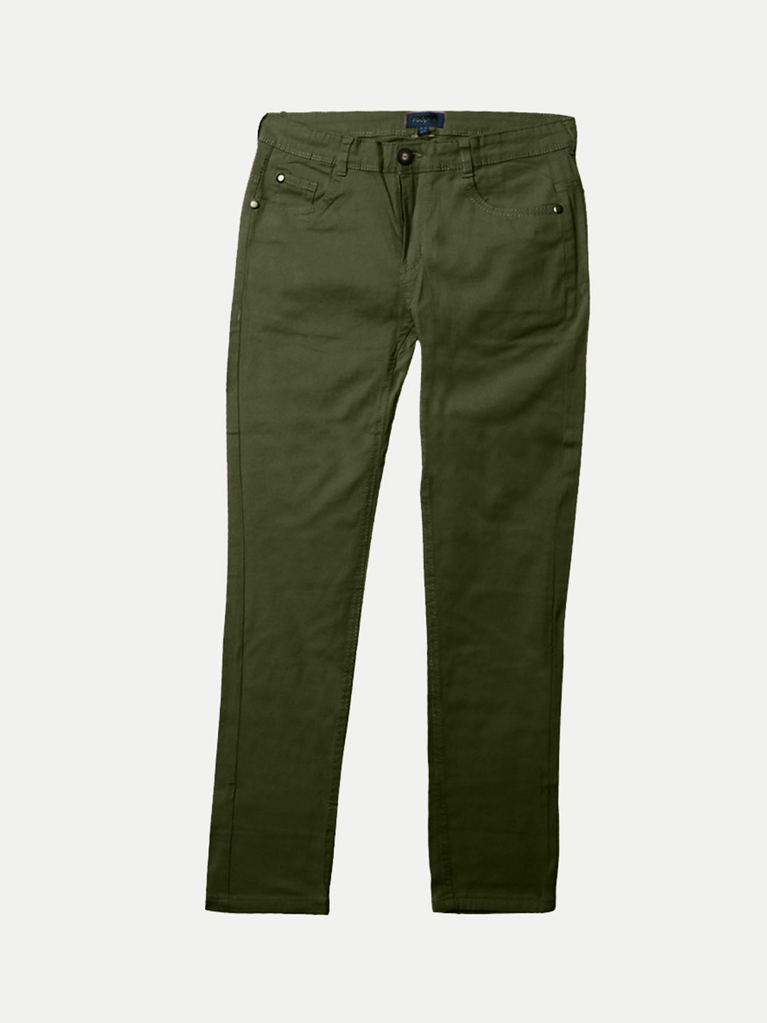 Radprix Teen Boys Green Regular Fit Twill Trousers