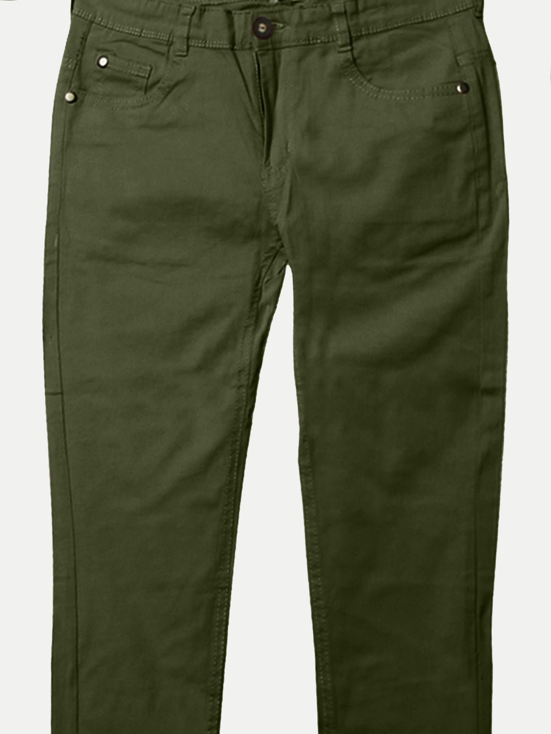 Radprix Teen Boys Green Regular Fit Twill Trousers