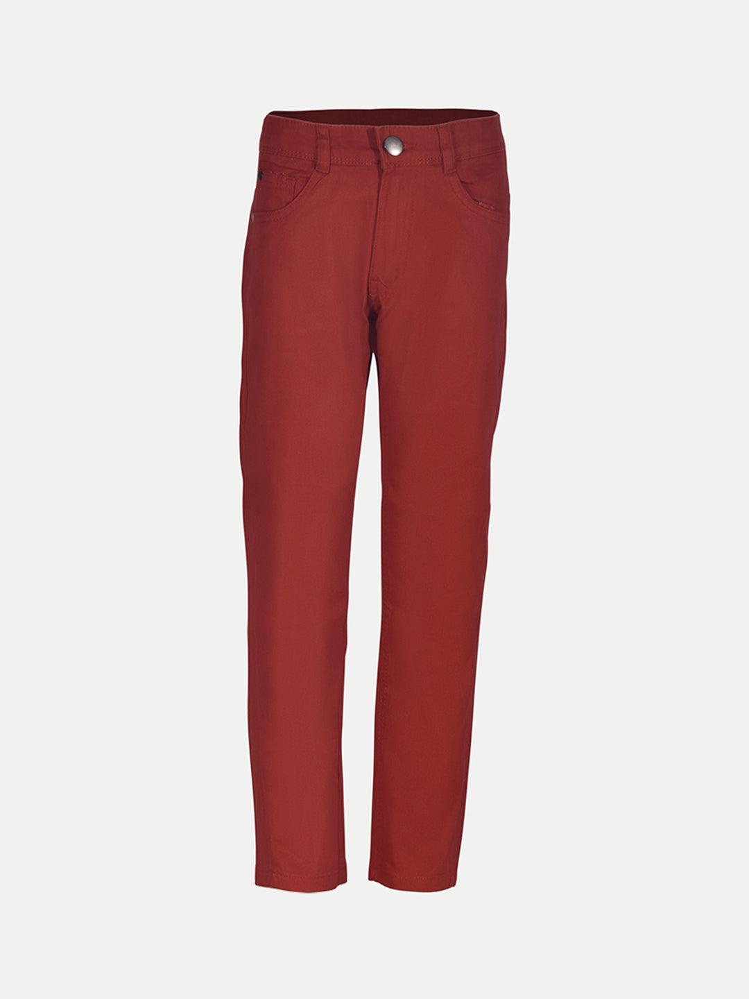 Radprix Teen Boys Red Regular Fit Twill Trousers