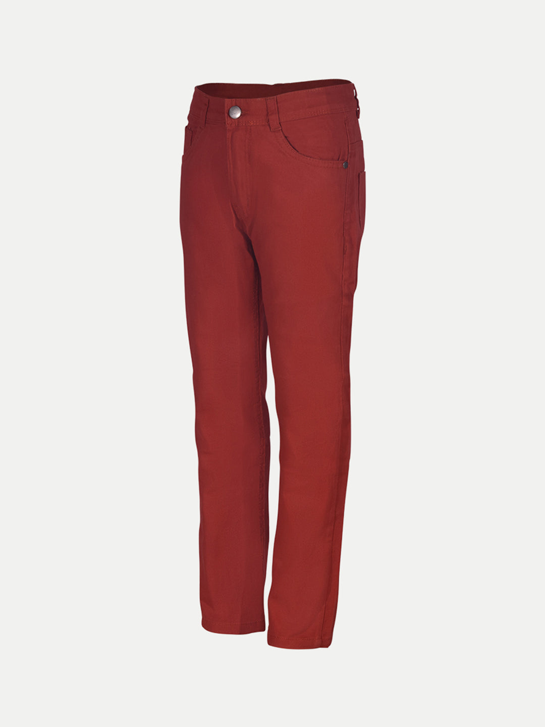 Radprix Teen Boys Red Regular Fit Twill Trousers