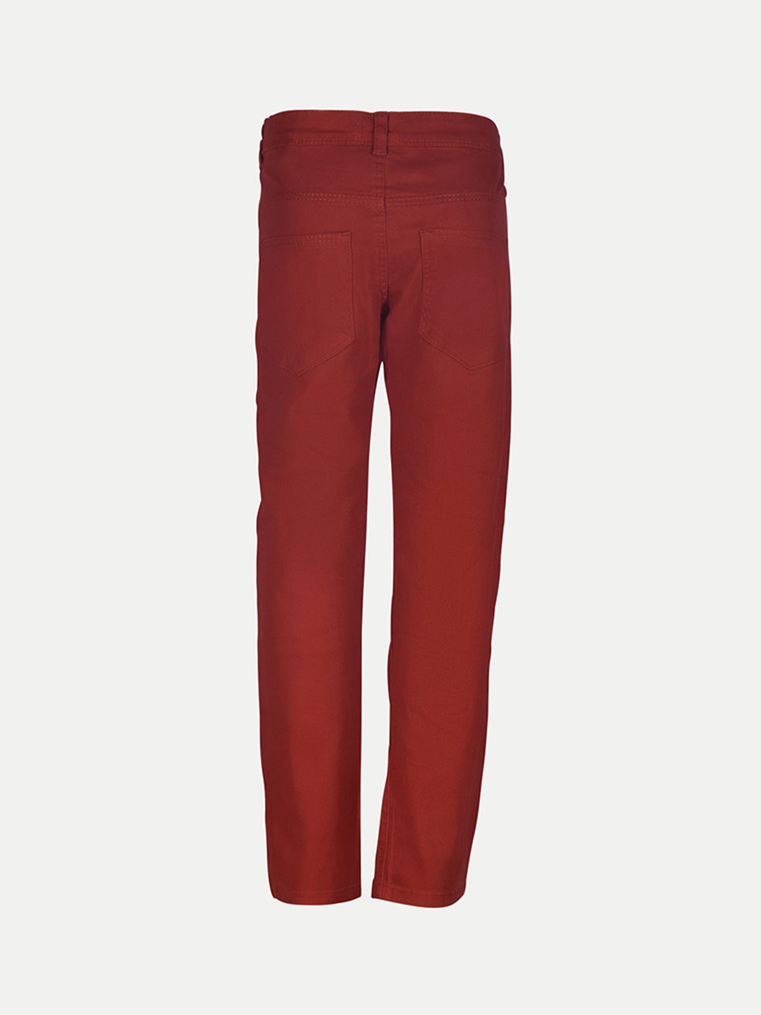 Radprix Teen Boys Red Regular Fit Twill Trousers