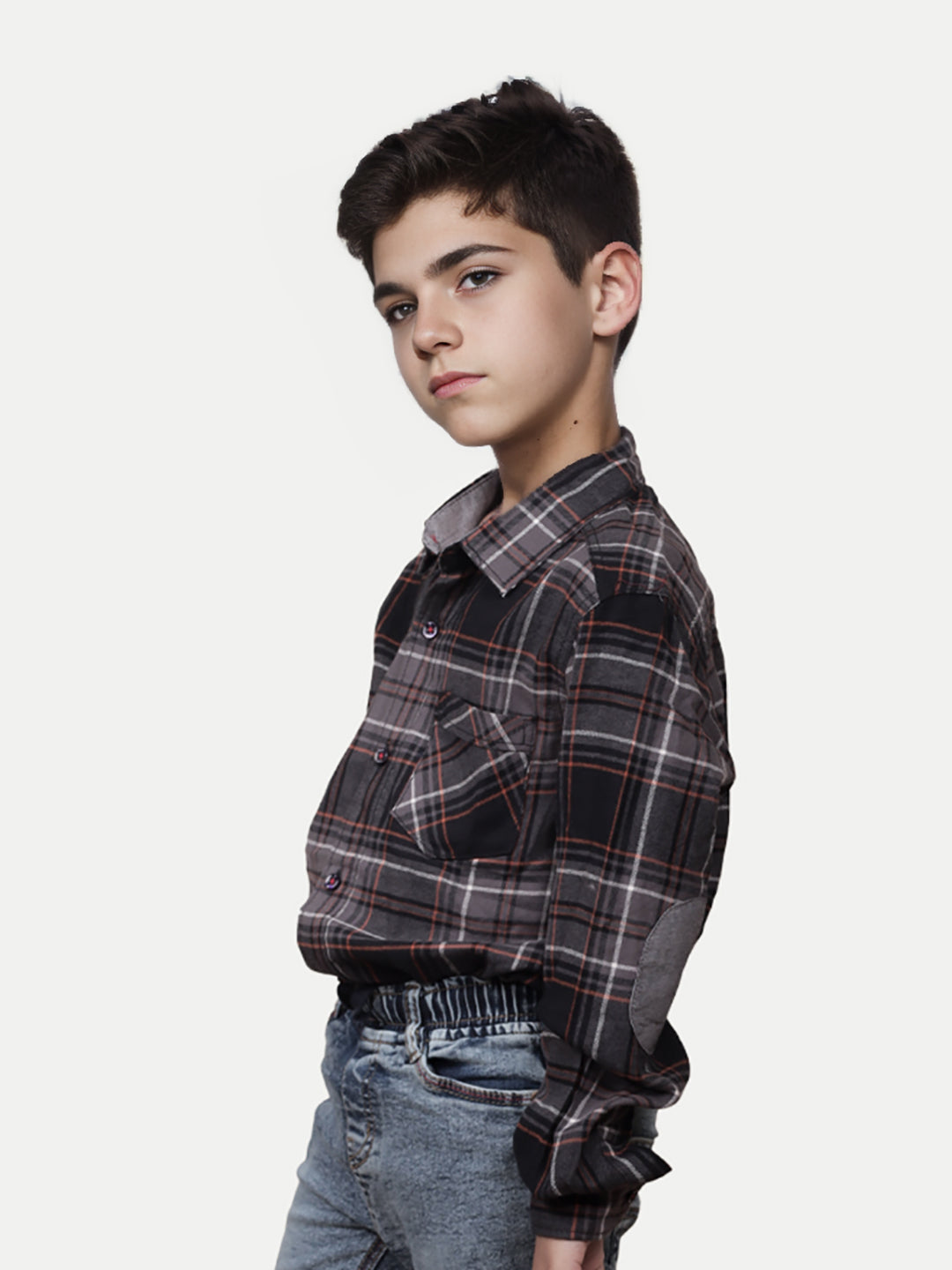 Radprix Teen Boys Black Checket Shirt