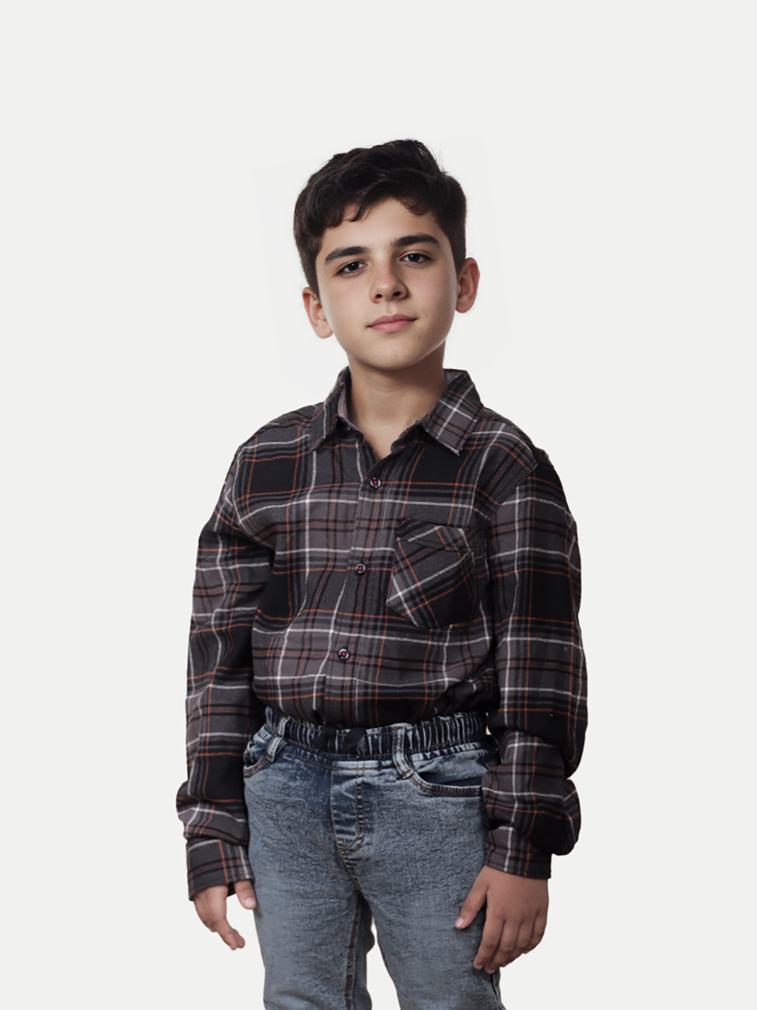 Radprix Teen Boys Black Checket Shirt