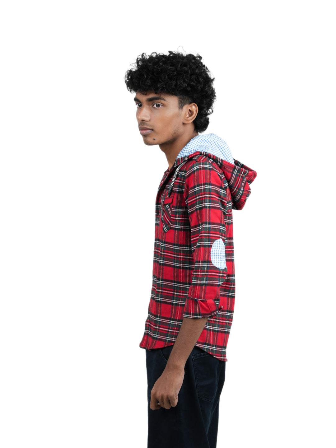 Radprix Boys Red Checked with Hooded shirts