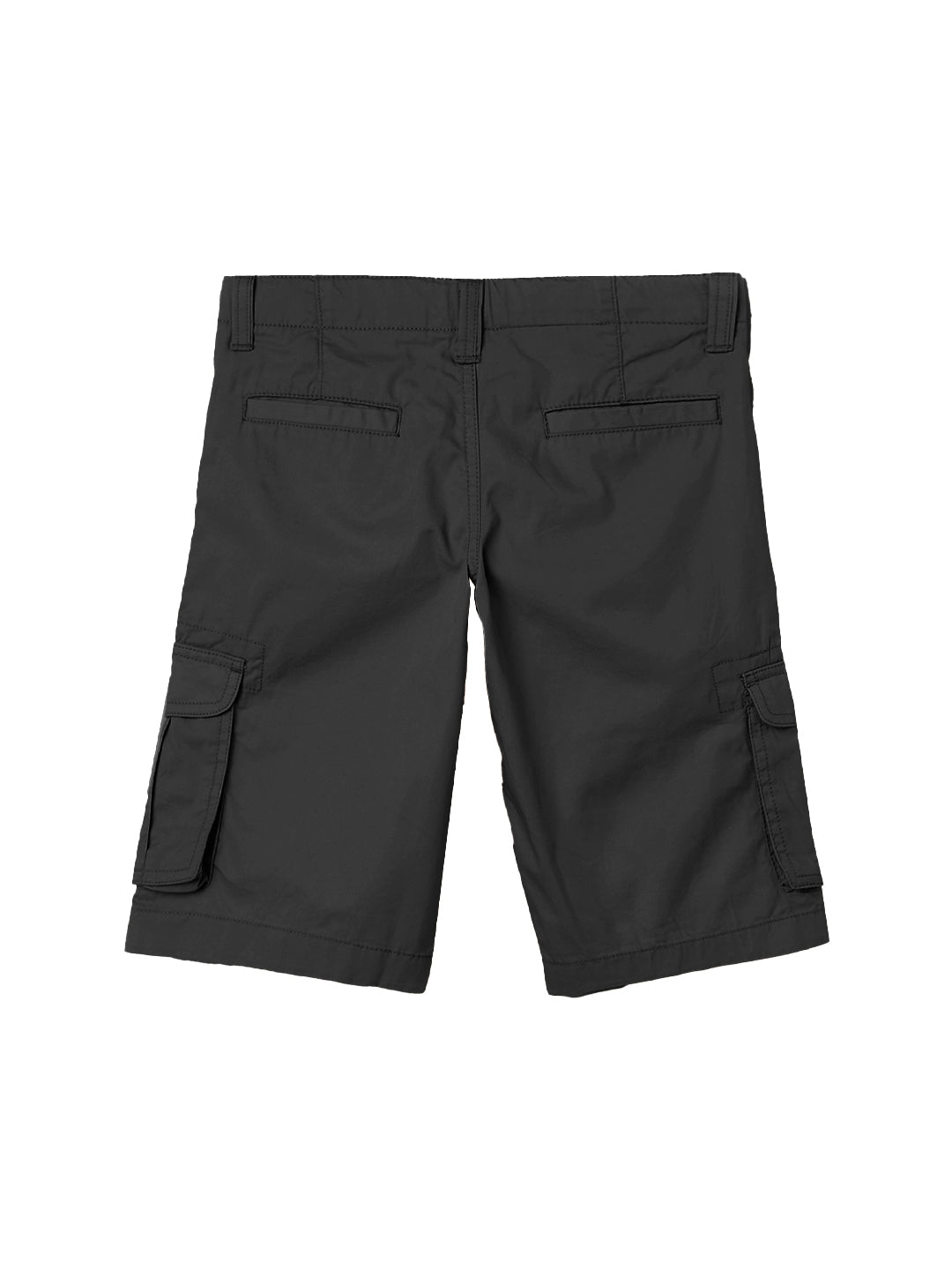 Radprix Teen Boys Black Solid Cotton Cargo Shorts