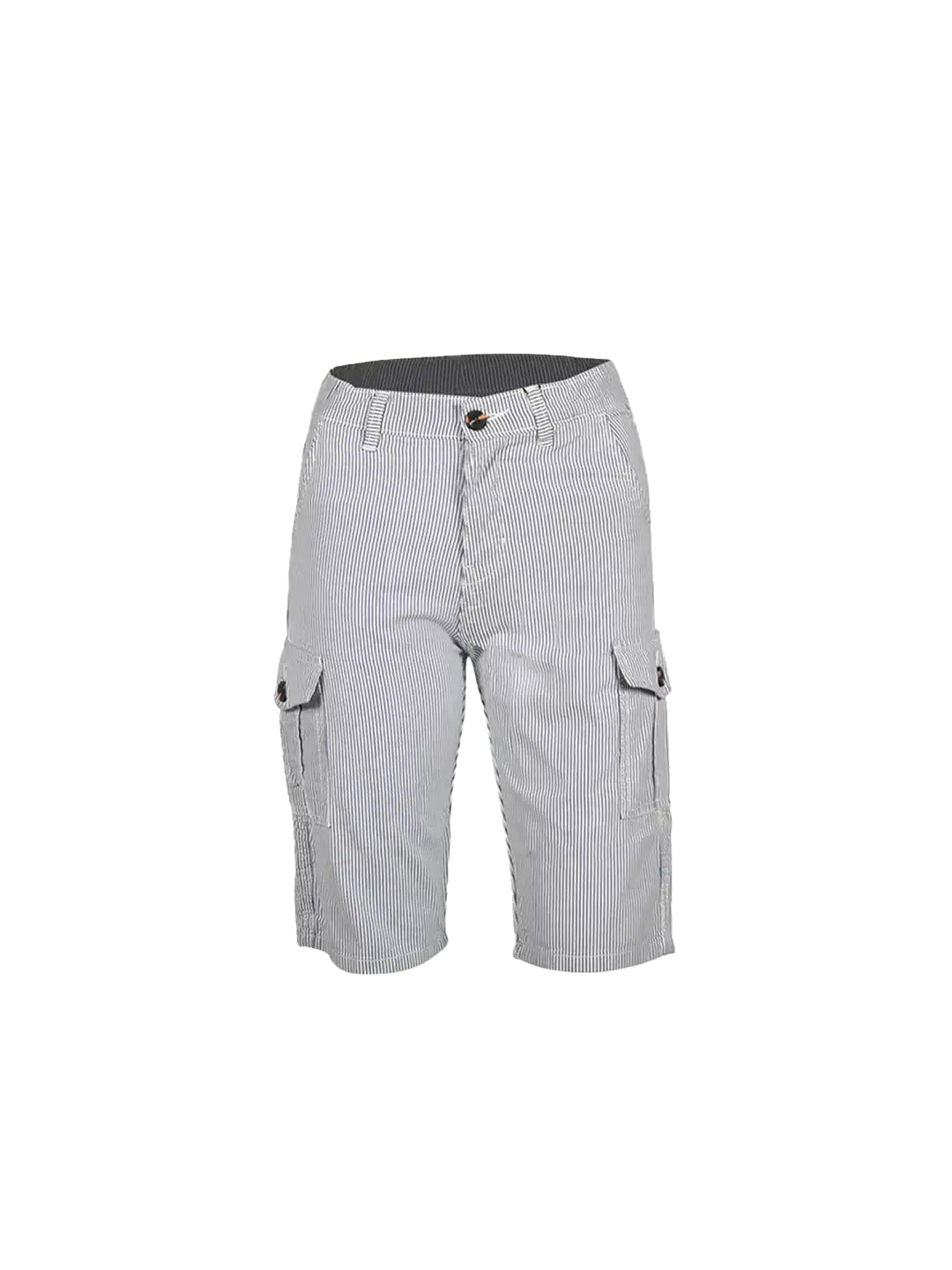 Radprix Teen Boys Striped White Cotton Cargo Shorts