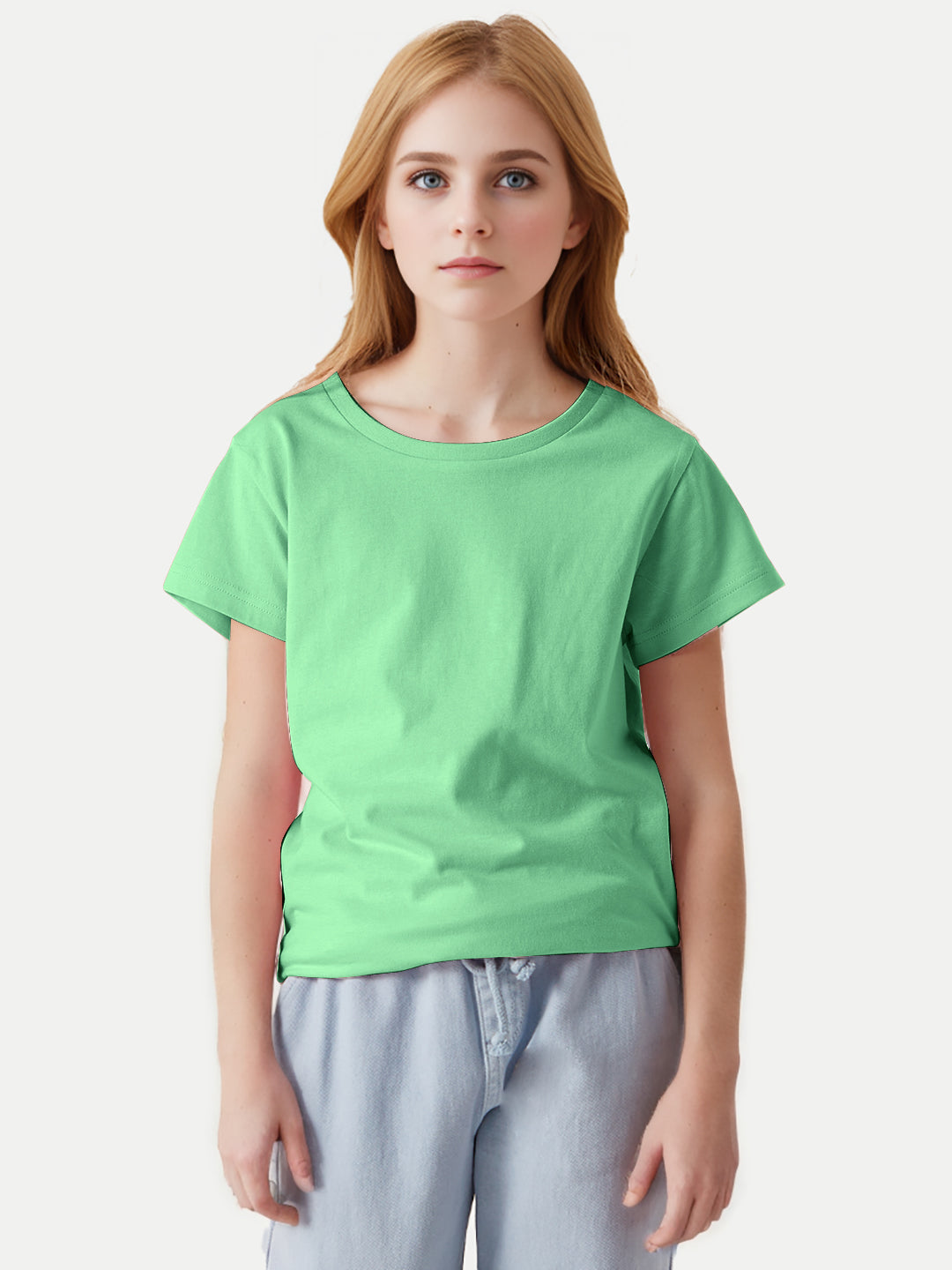 Radprix Girls Mint Round Crew neck T-shirt