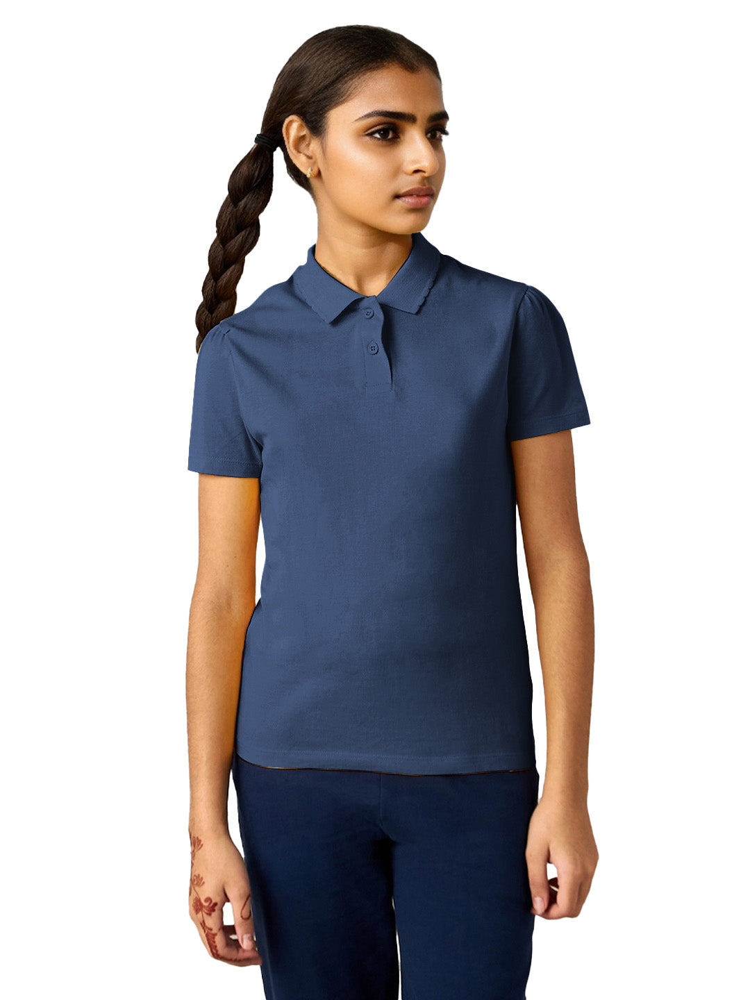 Radprix Teen Girls Navy Polo T-shirt