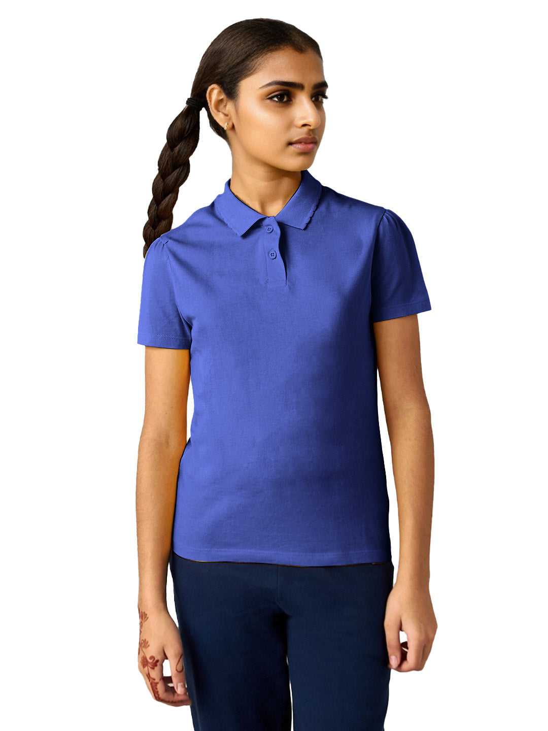 Radprix Teen Girls Royal Blue Polo T-shirt