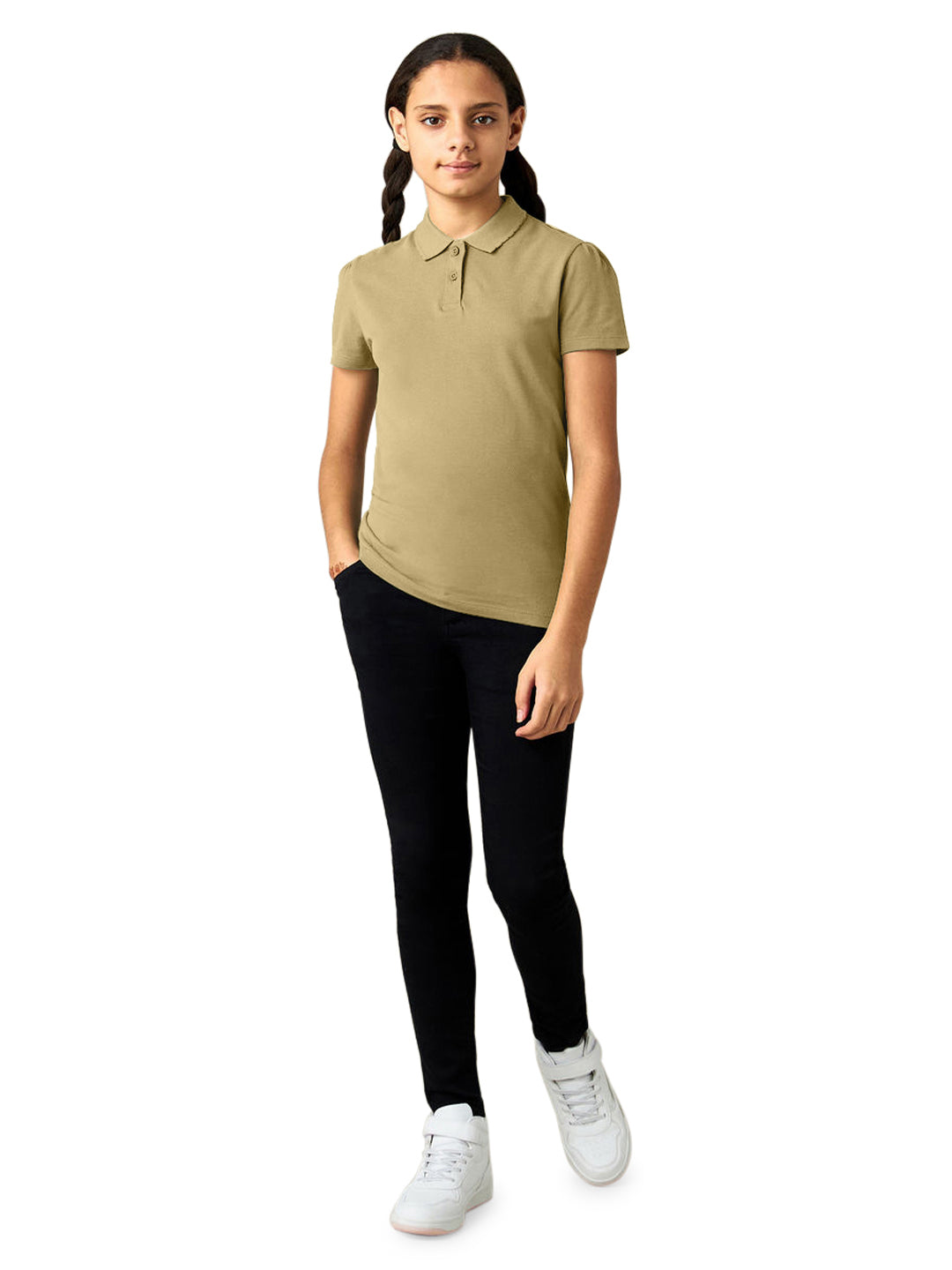 Radprix Teen Girls Camel Polo T-shirt