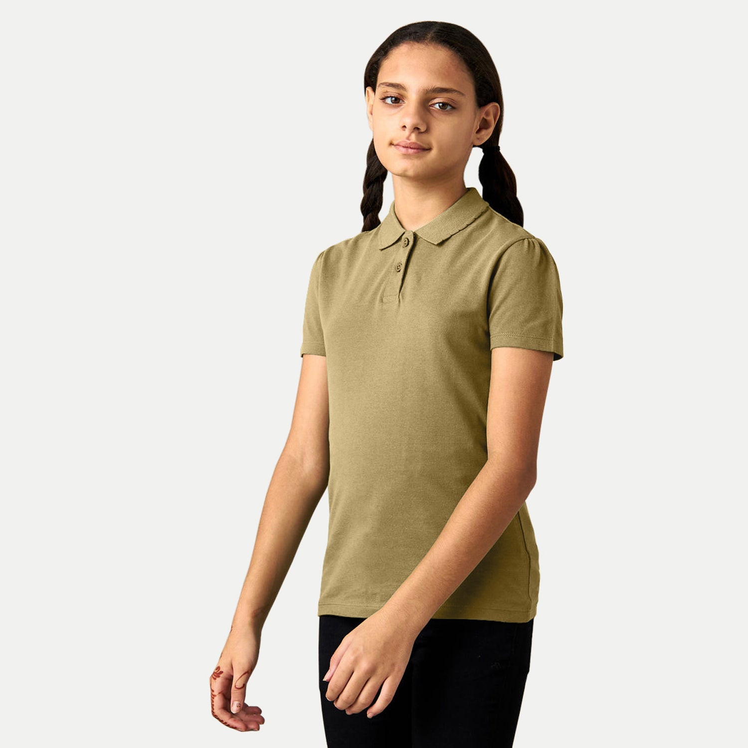 Radprix Teen Girls Camel Polo T-shirt