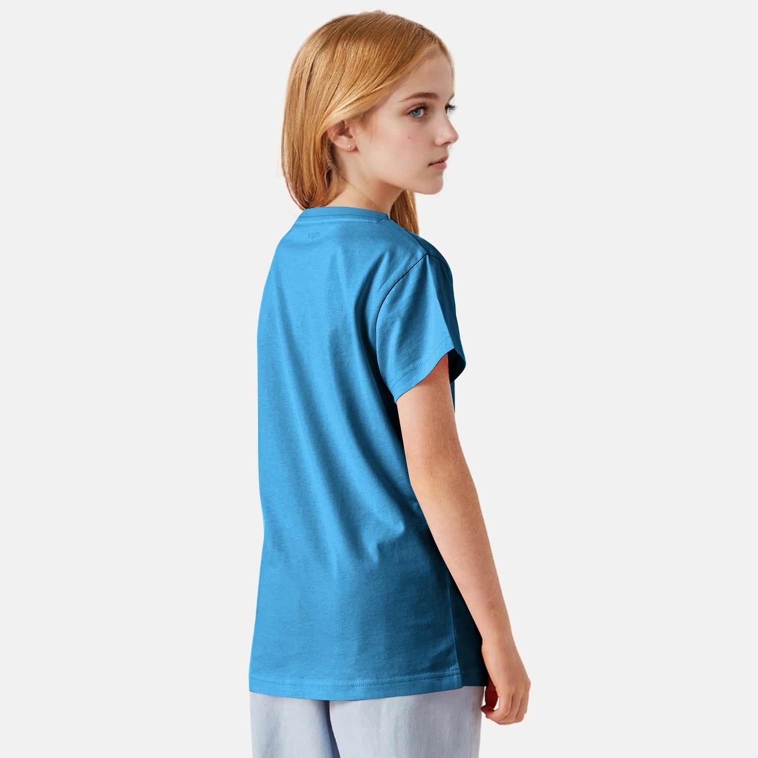 Radprix Teen Girls Turquoise Blue Printed Crew Neck T-shirt