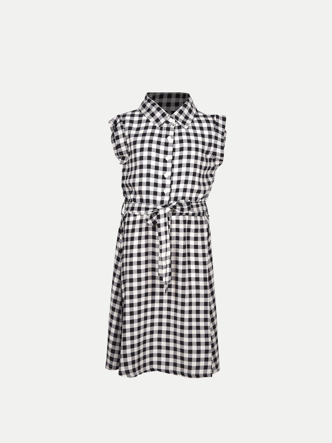 Radprix Teen Girls Black Checkered Print Dress