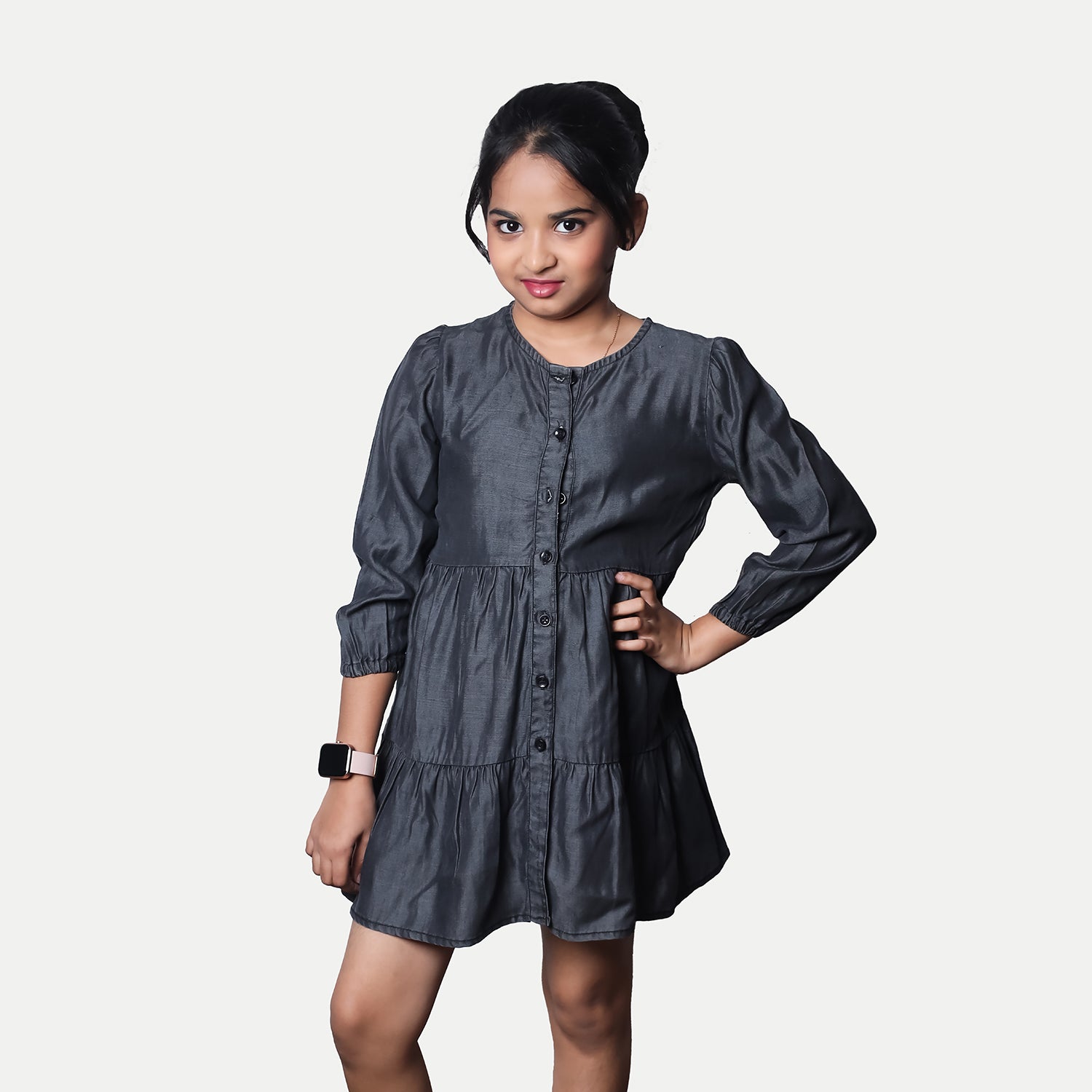 Radprix Teen Girls Dark Blue Denim Dress