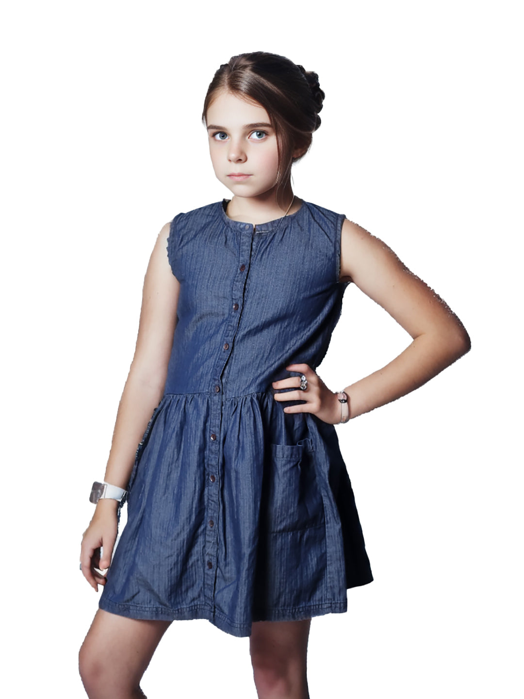 Radprix Teen Girls Blue Denim Dress