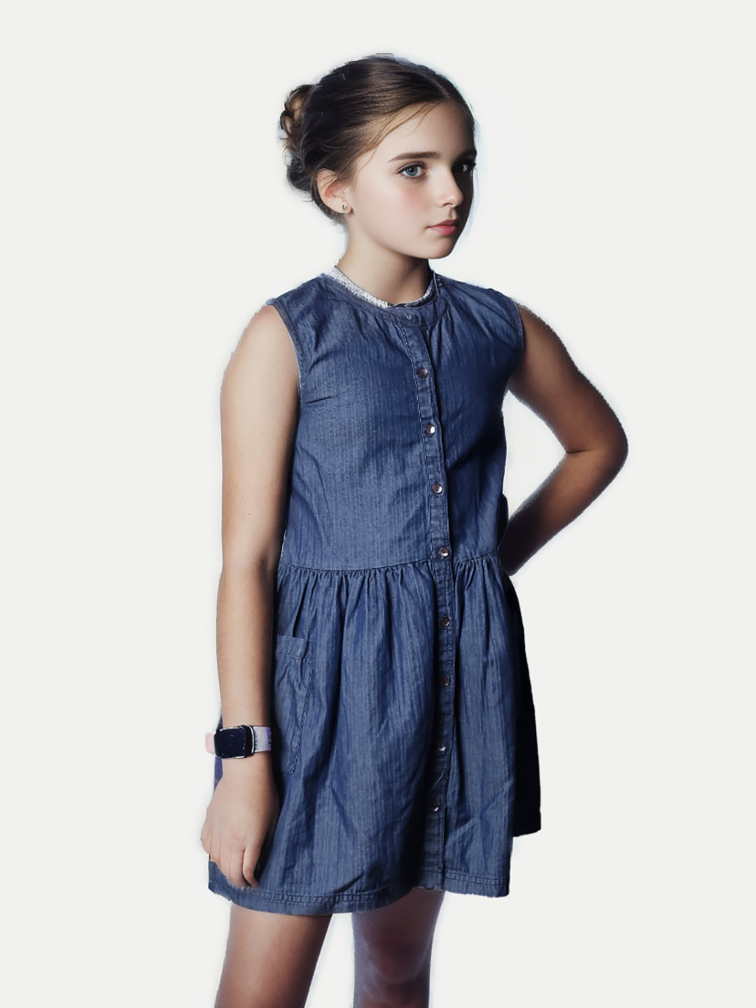 Radprix Teen Girls Blue Denim Dress