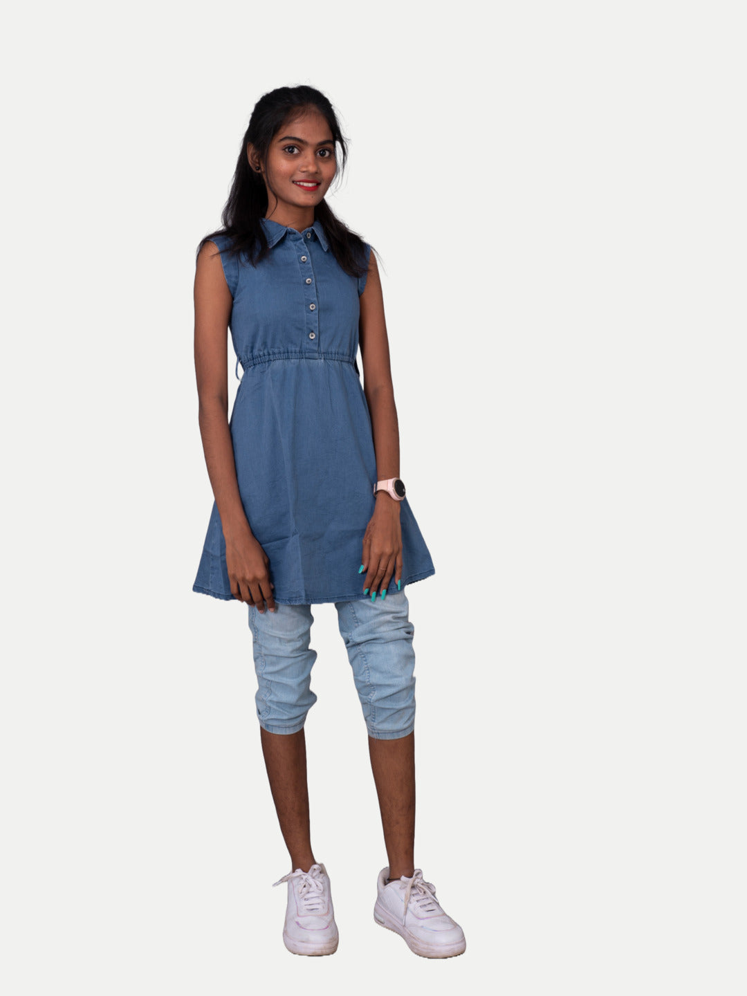 Radprix Teen Girls Blue Denim Dresses