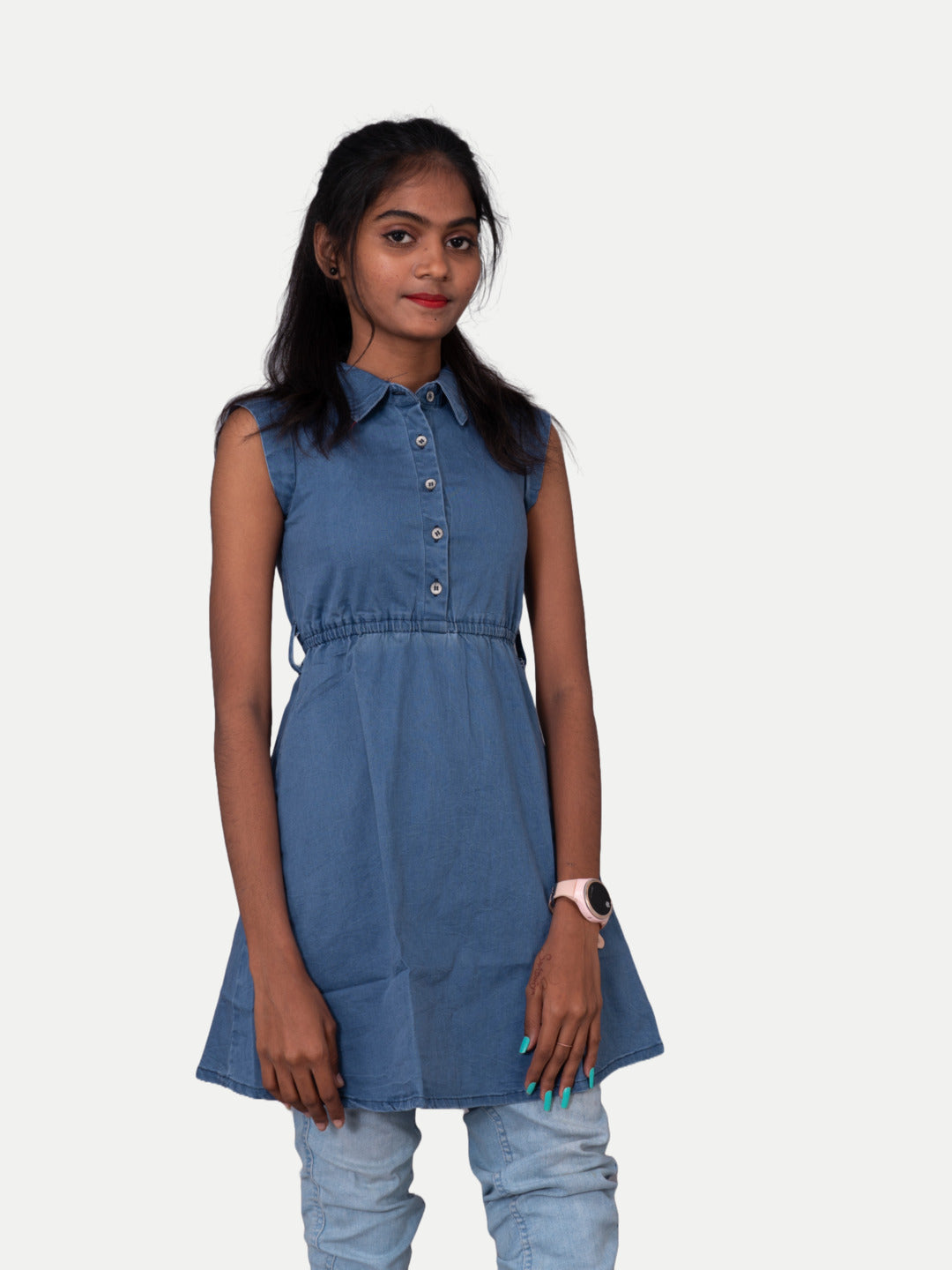 Radprix Teen Girls Blue Denim Dresses