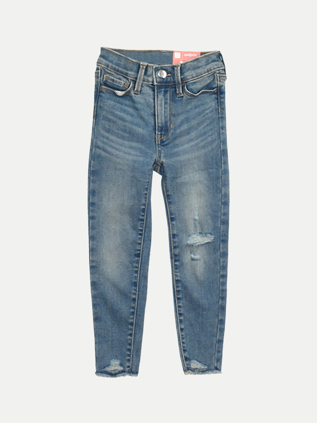 Radprix Mid Blue Denims With Raw Hem