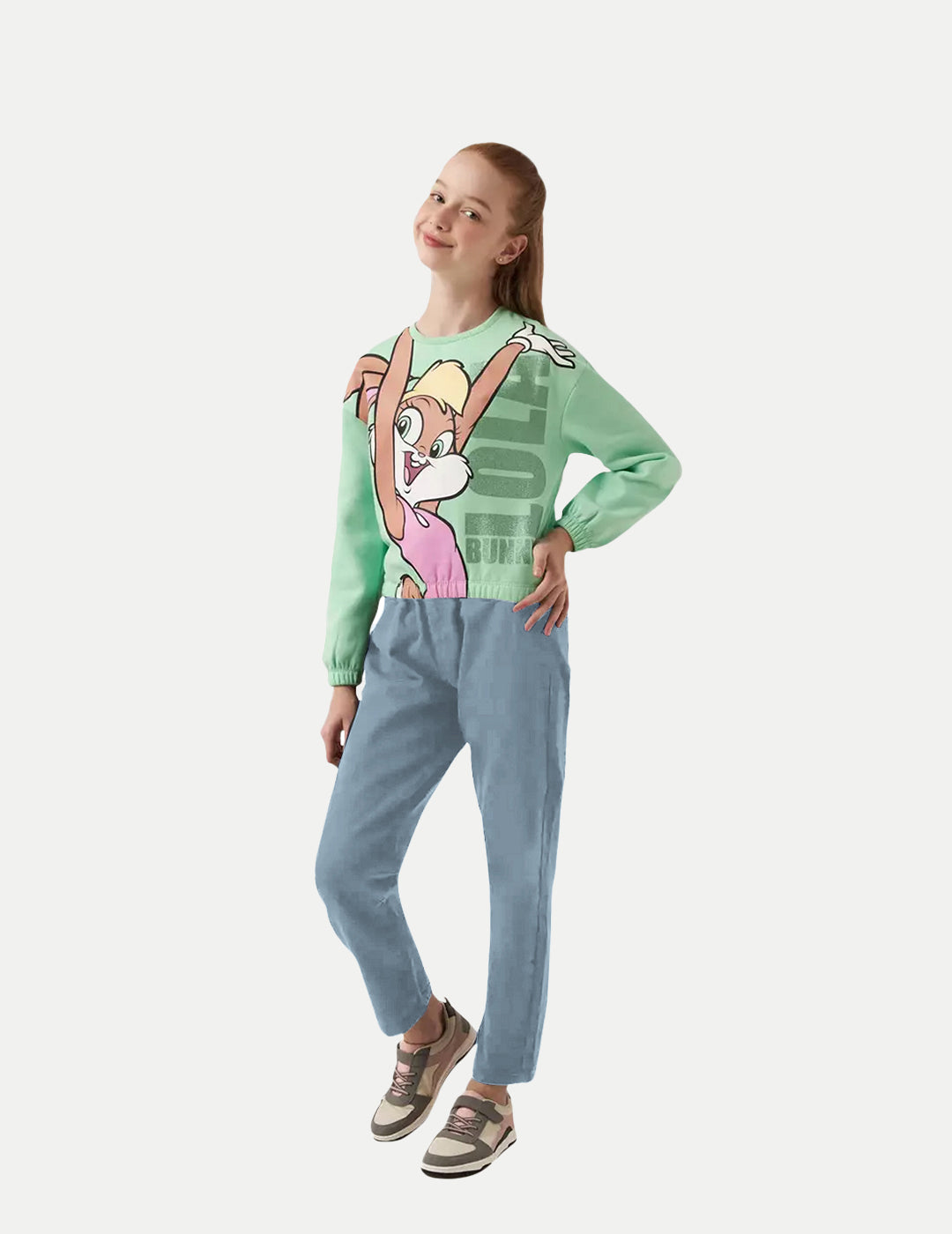 Radprix Teen Girls Relaxed Fit Light Blue Denim Pants