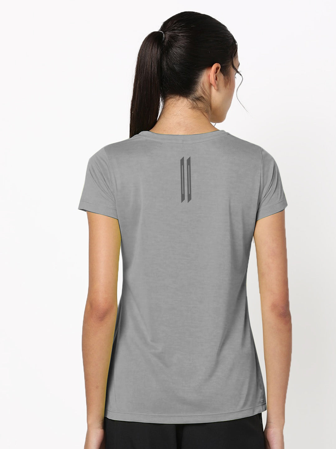 Radprix Women Grey Half Sleeve Crew Neck T-shirt