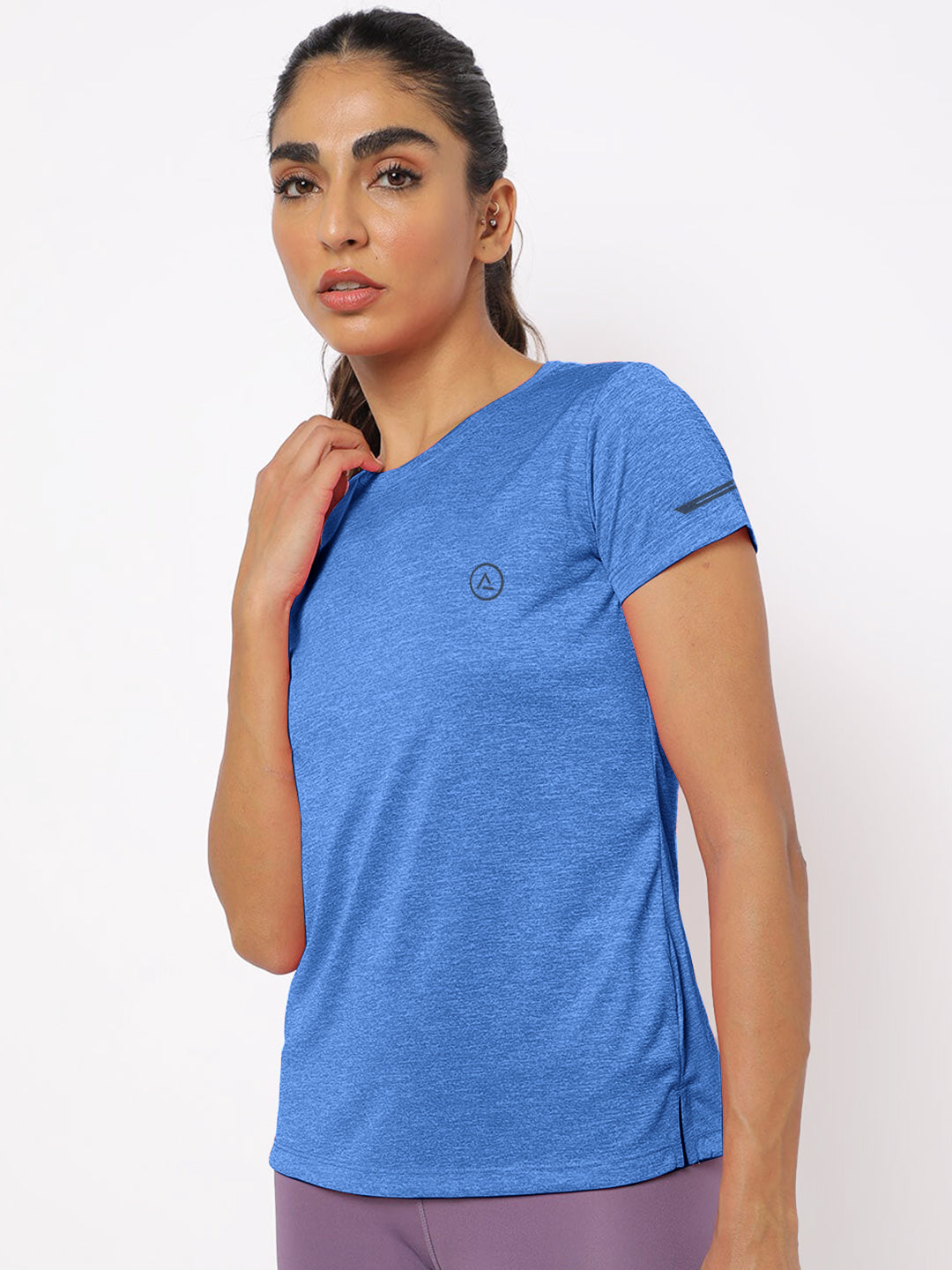 Radprix Women Blue Half Sleeve Crew Neck T-shirt