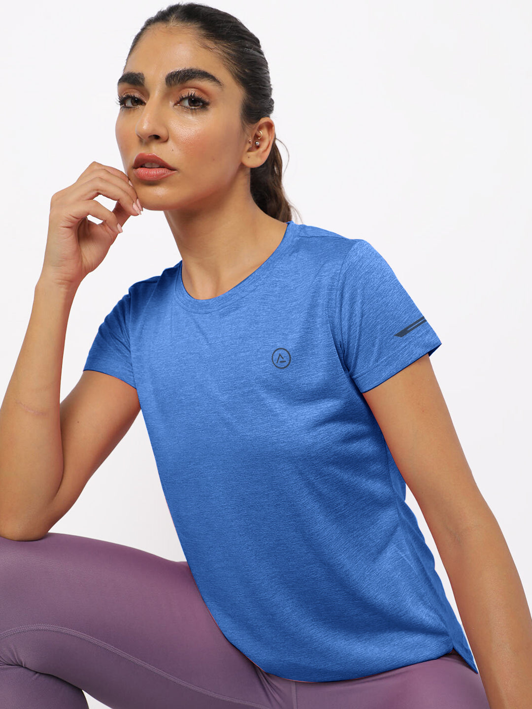 Radprix Women Blue Half Sleeve Crew Neck T-shirt