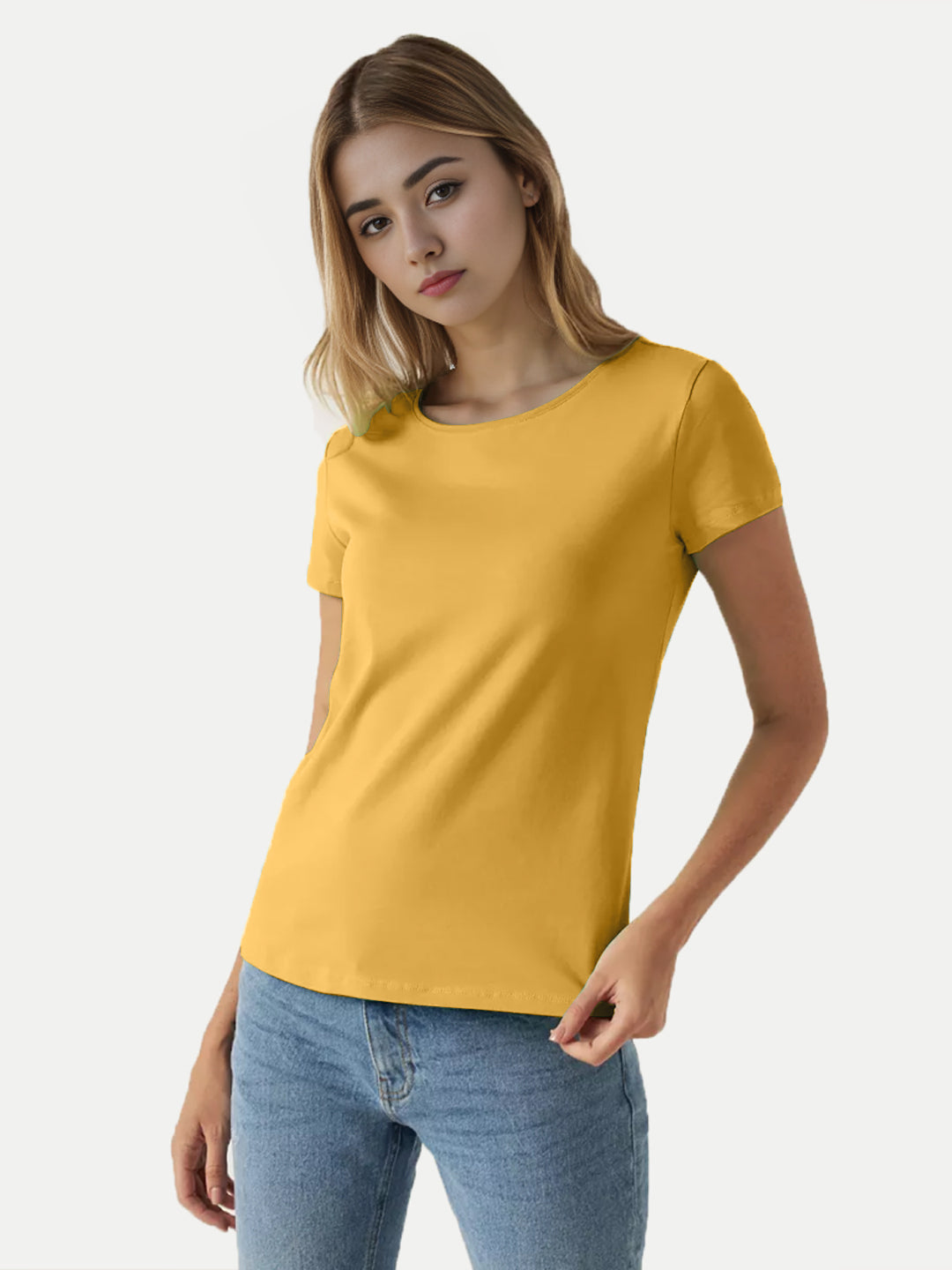 Radprix Women Mango Round Crew neck T-shirt