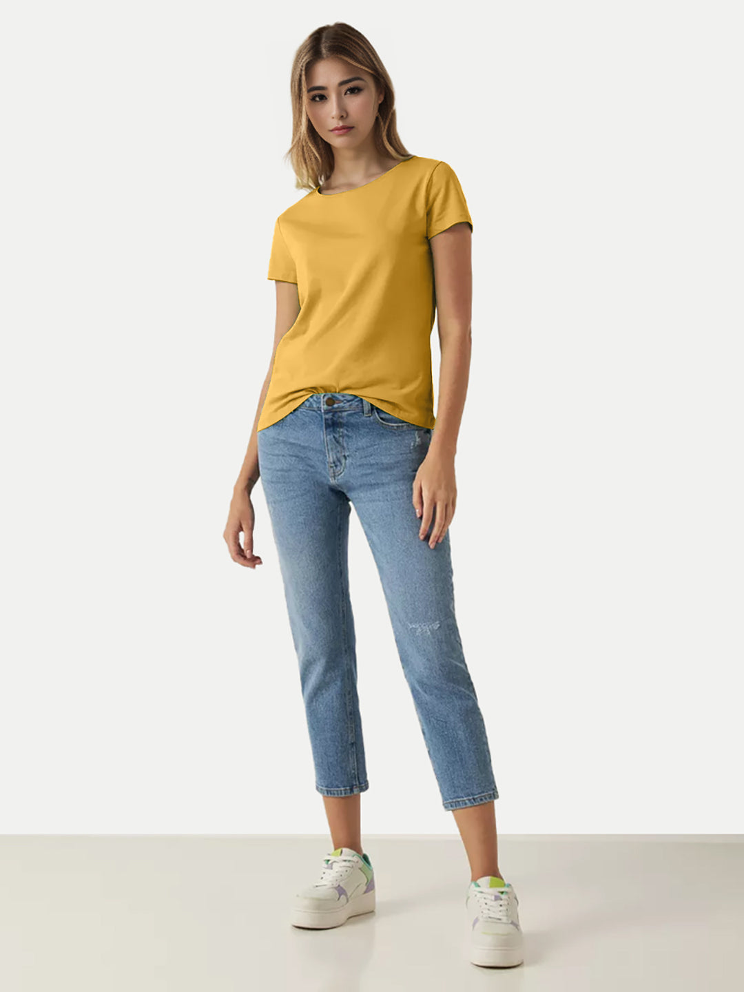 Radprix Women Mango Round Crew neck T-shirt