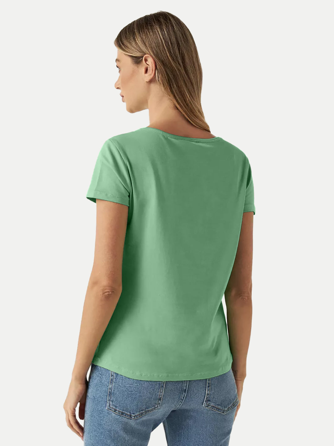 Radprix Women Mint Round Crew neck T-shirt