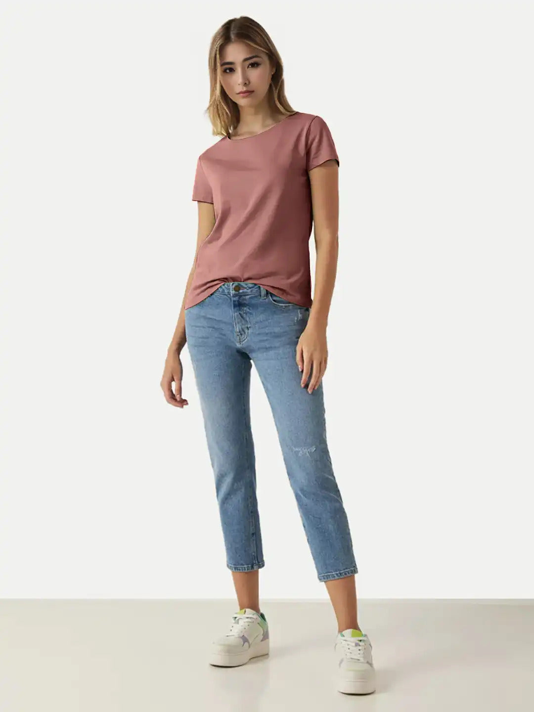 Radprix Women Onion Round Crew neck T-shirt