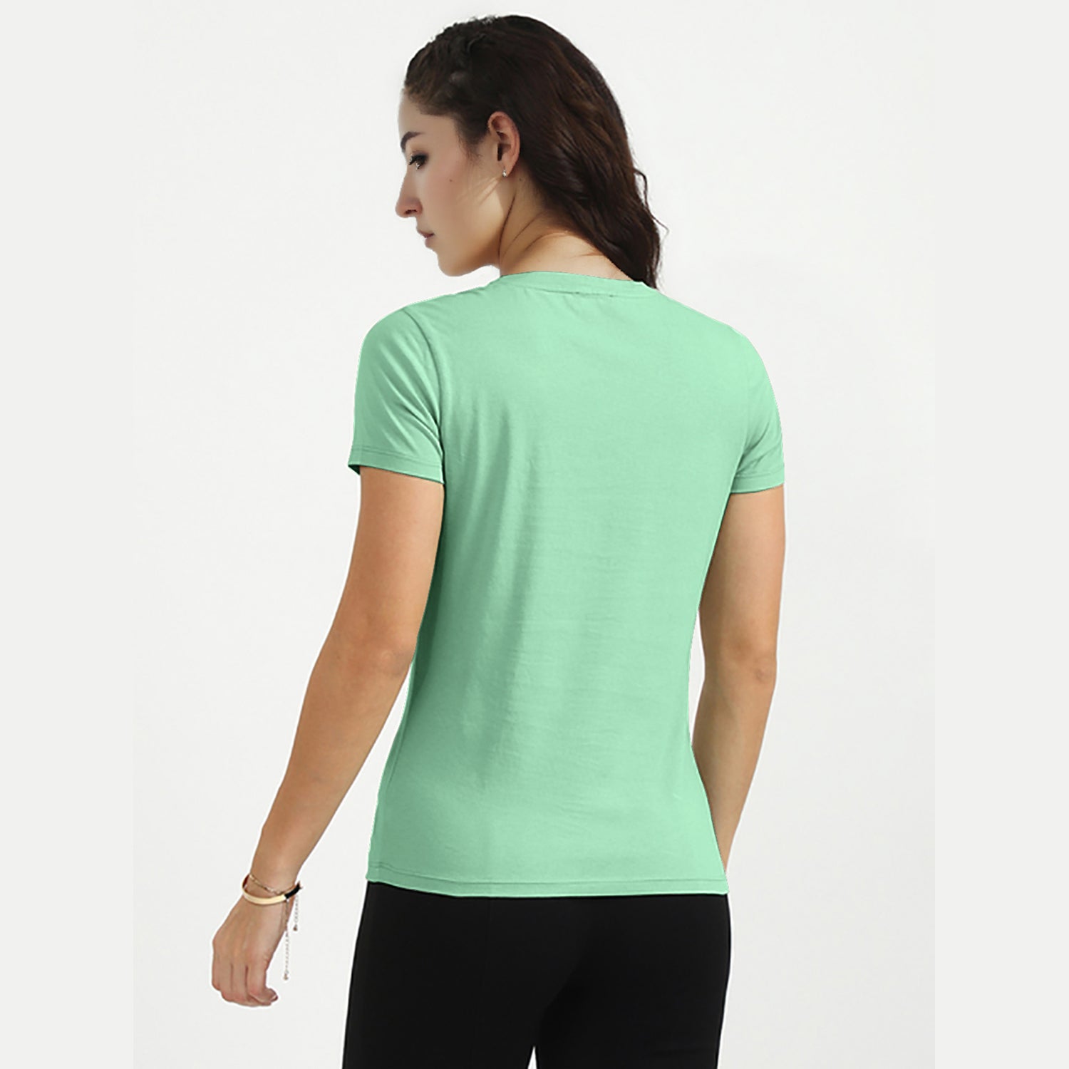 Radprix Women Mint V neck T-shirt