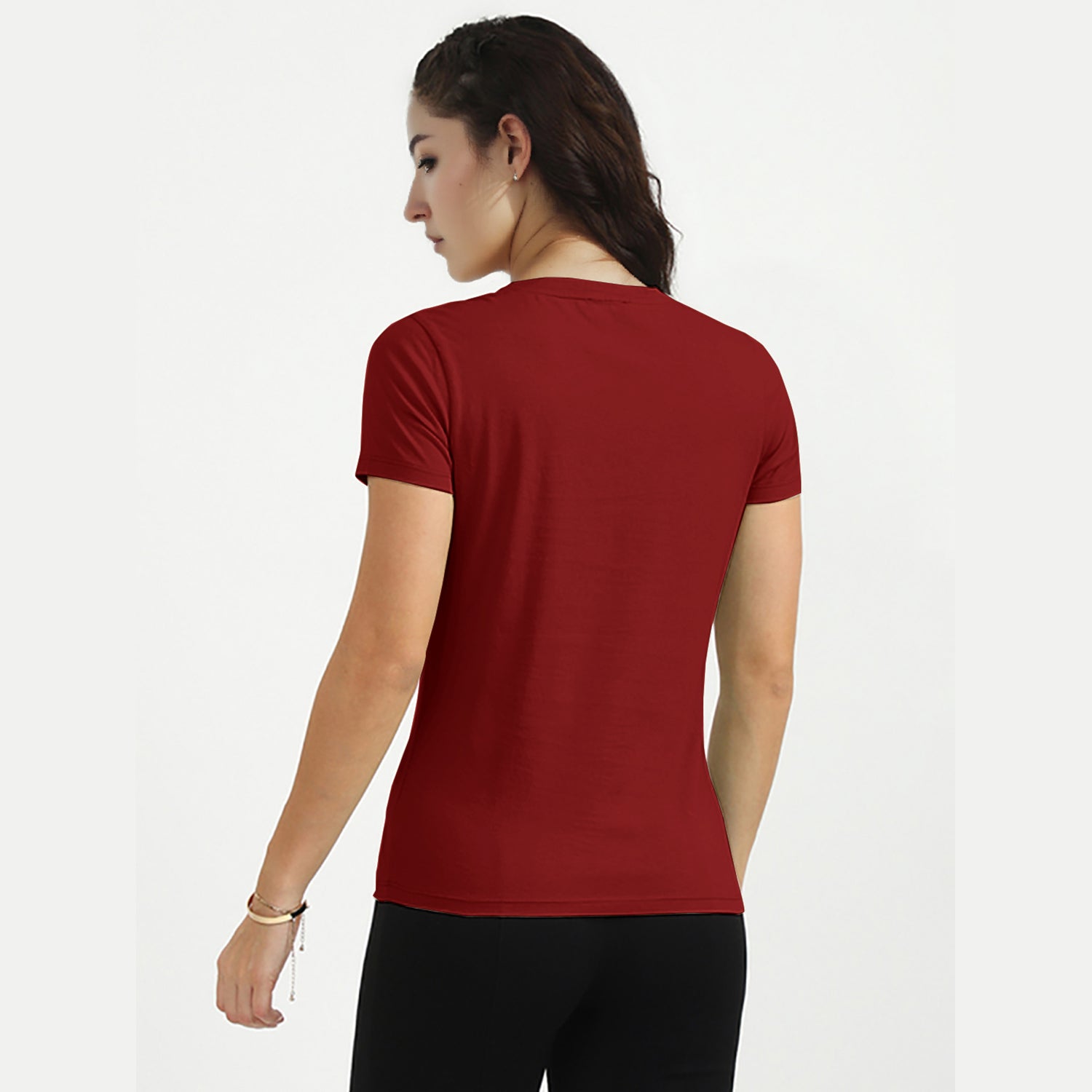 Radprix Women Red V neck T-shirt