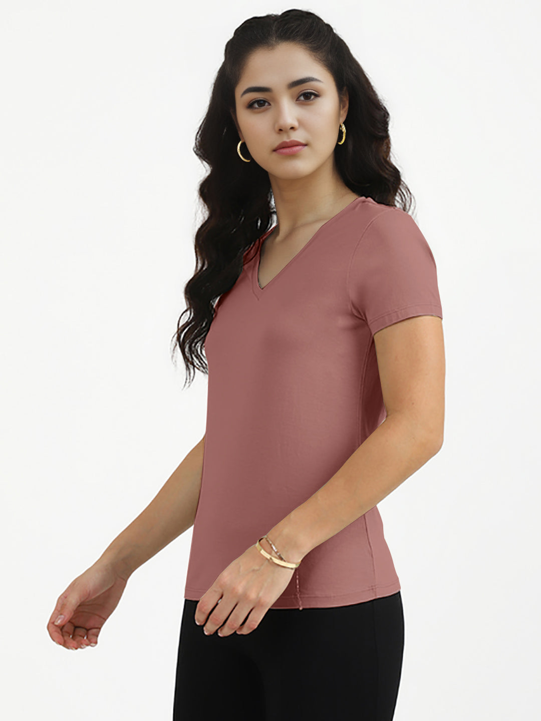 Radprix Women Onion V neck T-shirt