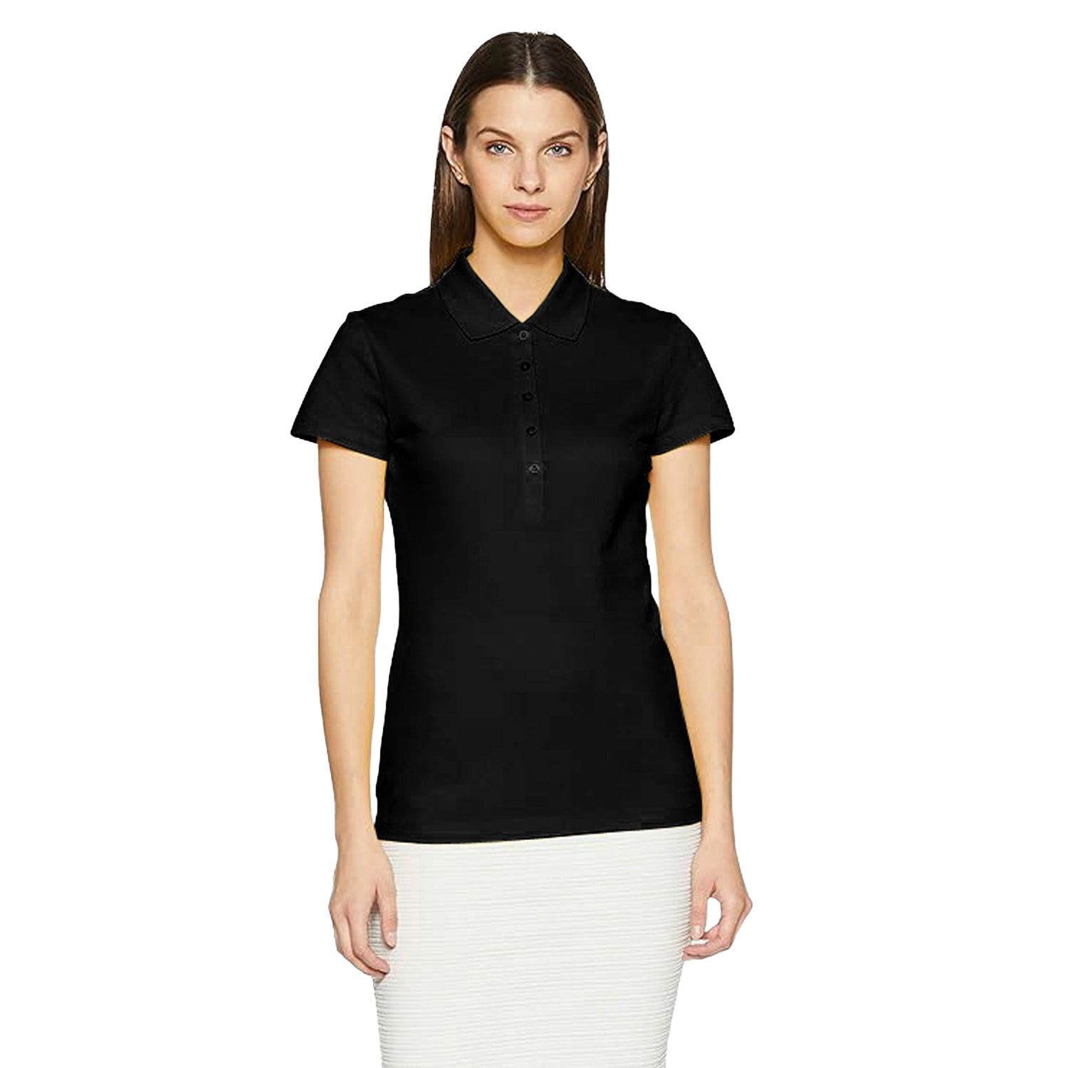 Radprix Women Black Polo Neck T-shirt