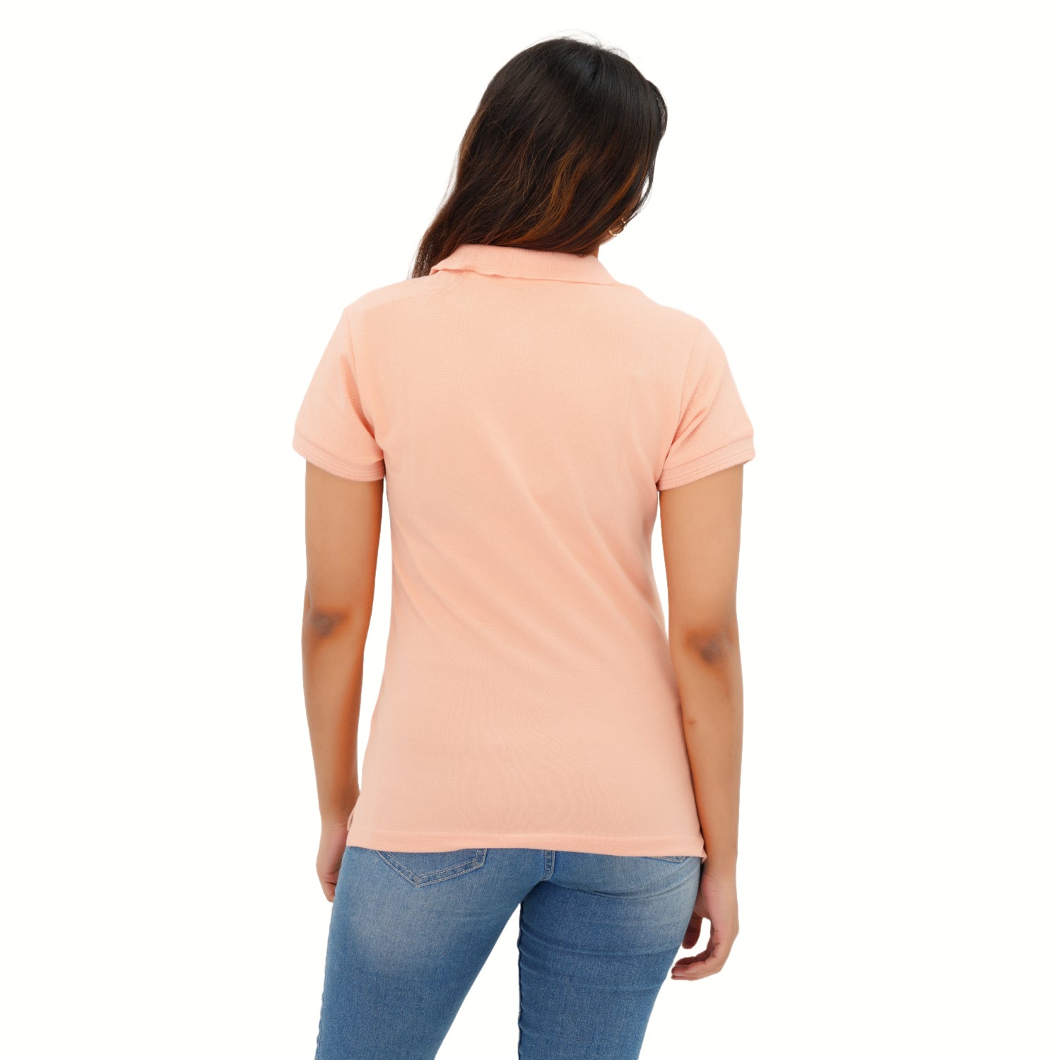 Radprix Women Peach Polo T-shirt